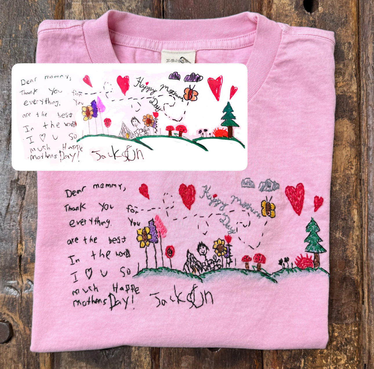 Translate Your Design into Embroidery Vintage Fit Tee (Letter Size 8.5 X11)