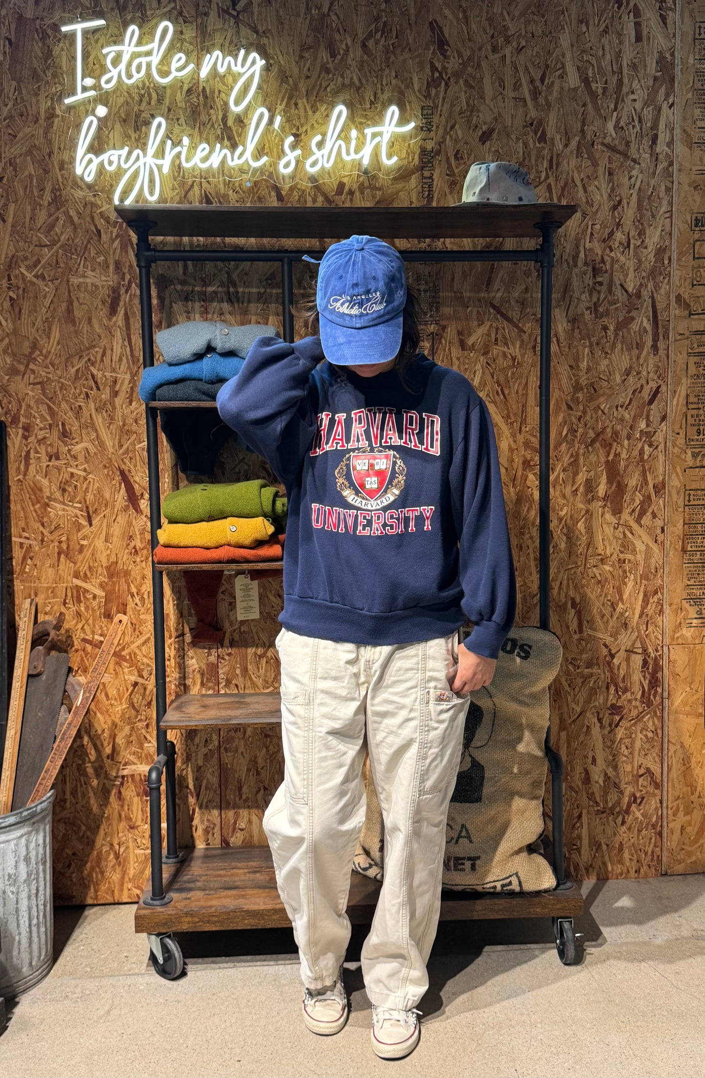 Vintage Harvard Sweatshirt -S-Customize Your Embroidery Wording