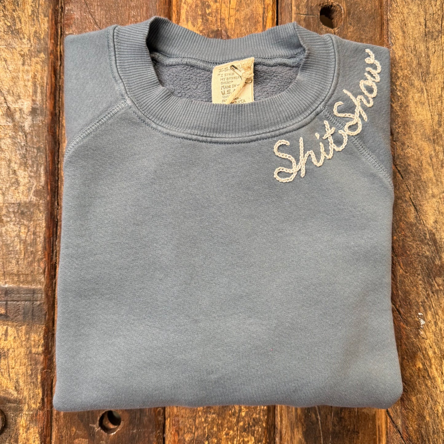 RAINBOW BLOOM SWEATSHIRT WITH CUSTOM HAND EMBROIDERY(6 Colors)
