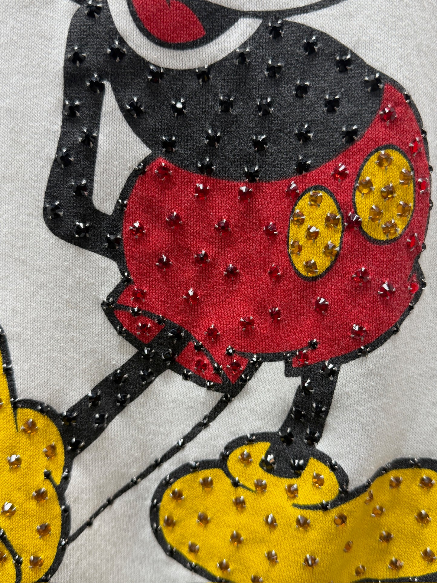 Vintage Mickey Sweatshirt with Rhinestones-M- Customize Your Embroidery Wording