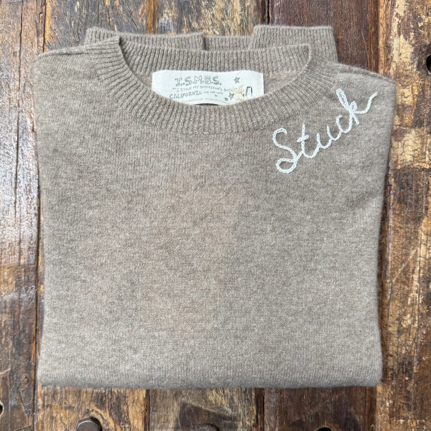 100% Cashmere Sweater - Customize Your Embroidery Wording(12 Colors)