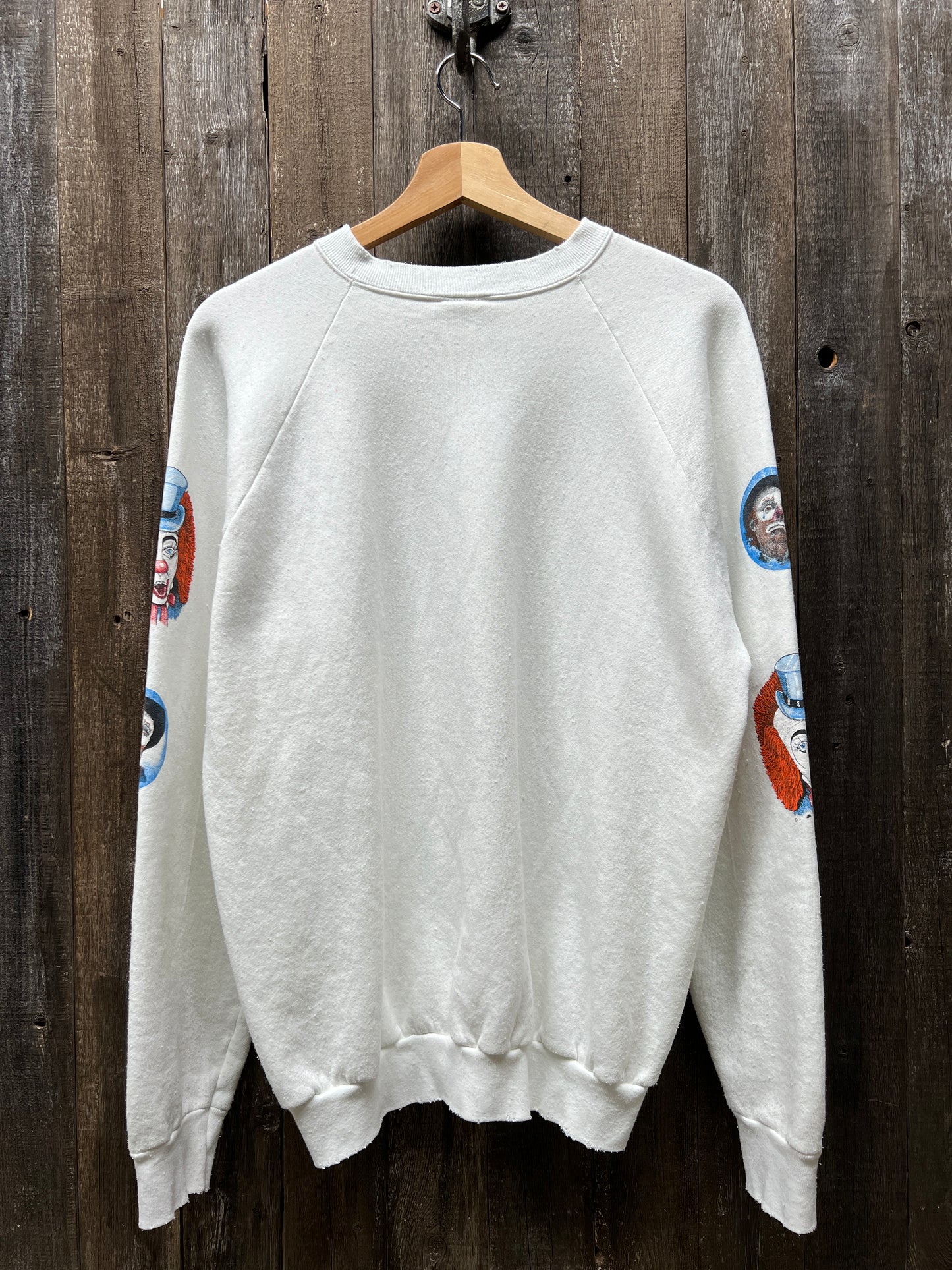 VINTAGE ALLOVER CLOWN SWEATSHIRT-L-Customize Your Embroidery Wording