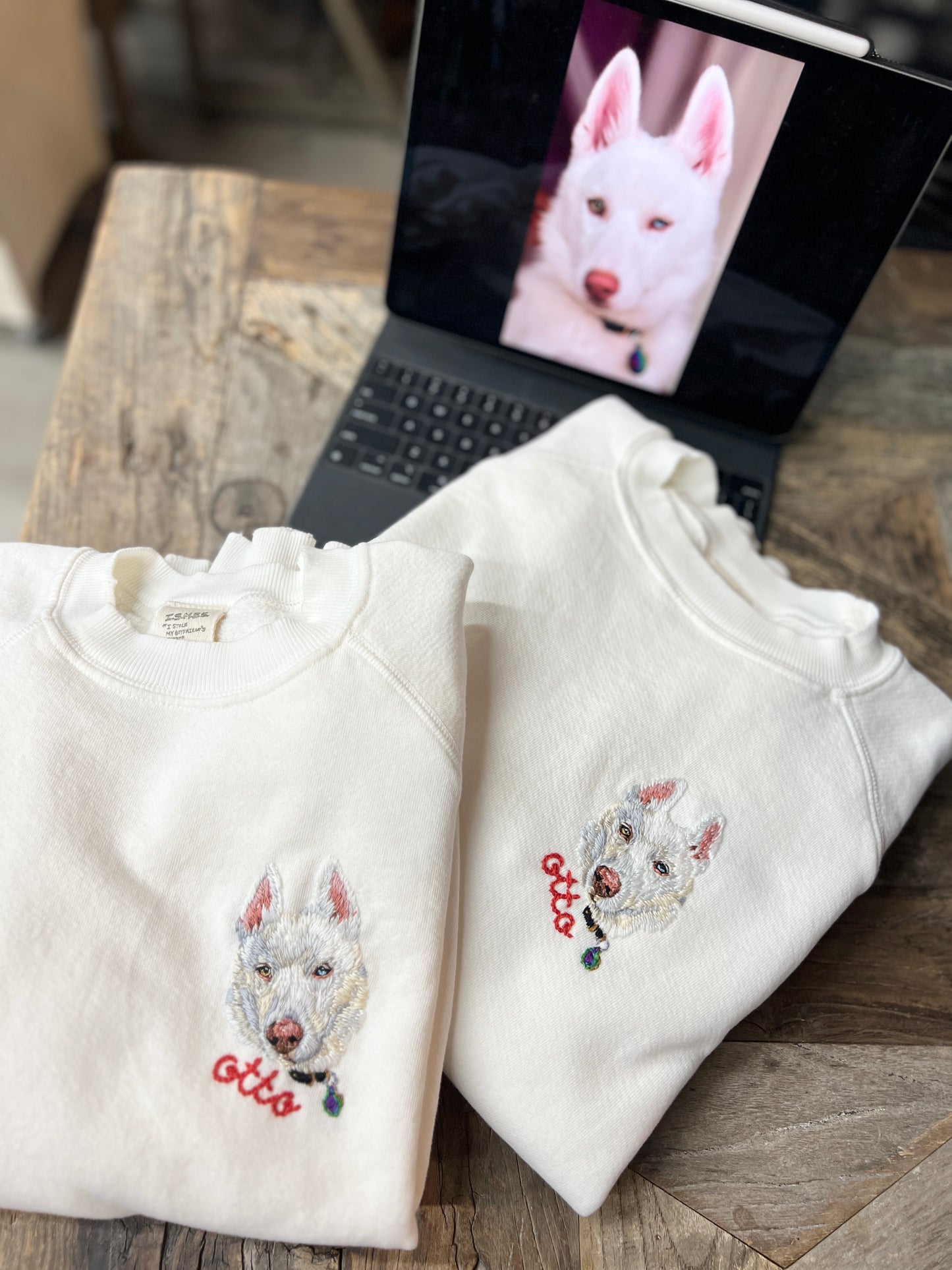 Translate Your Pet Photo into Colorful Embroidery Sweatshirt (Upload a Photo of Your Pet)