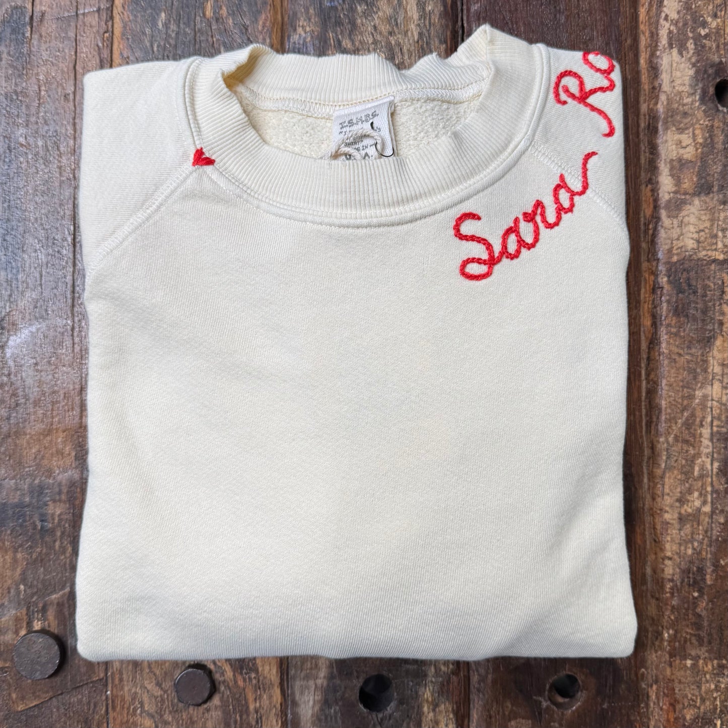 TINY ❤️ WITH PERSONALIZED HAND EMBROIDERY Sweatshirt (13 Colors)
