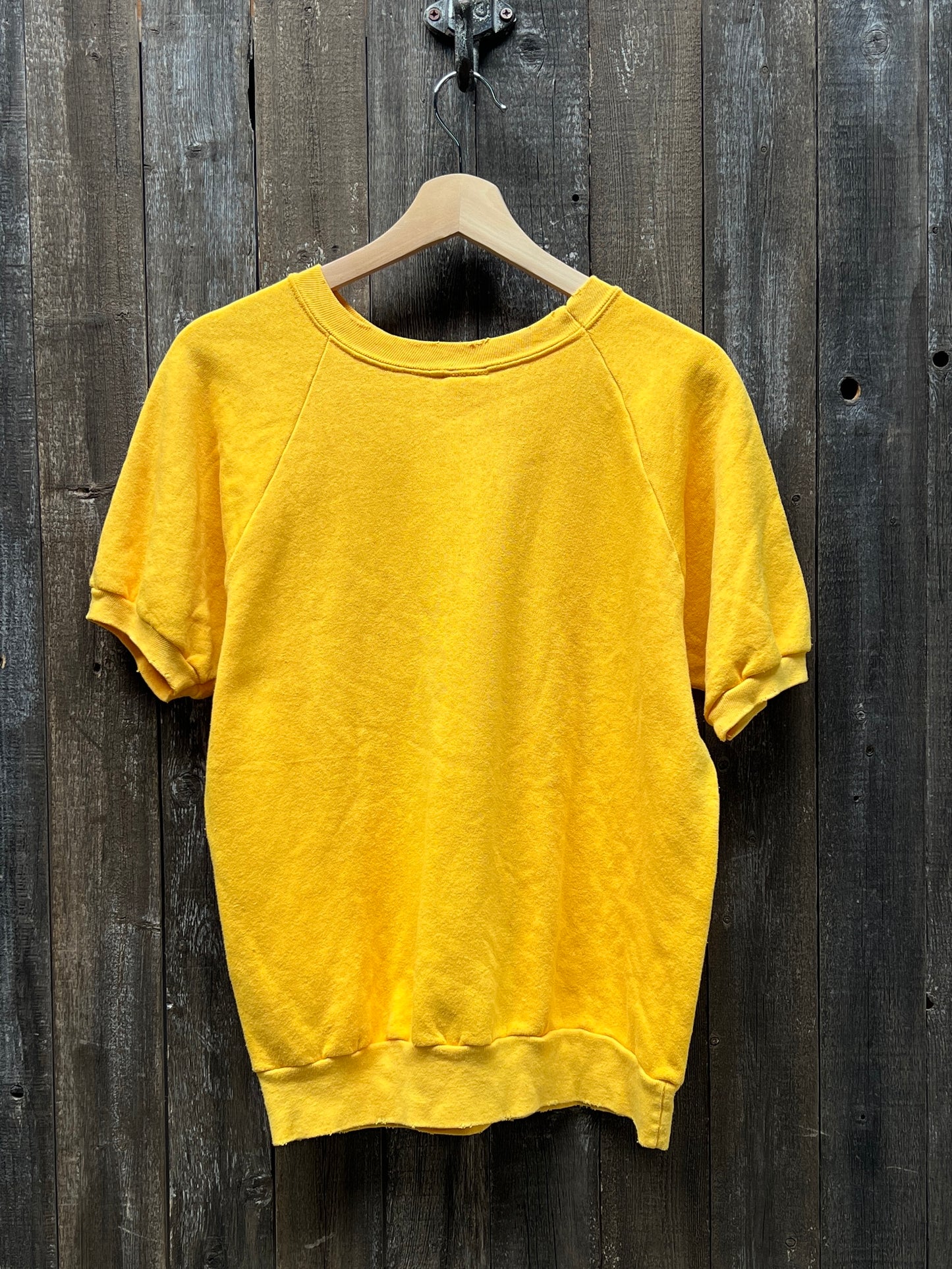 GOLDEN YELLOW VINTAGE SHORTY SWEATS WITH CUSTOM HAND EMBROIDERY-S/M