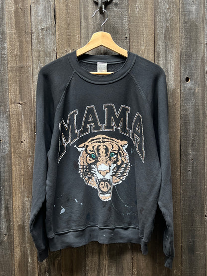 Tiger MAMA Graphic Paint Splash & Spray Ombre Sweatshirt(3 Colors)