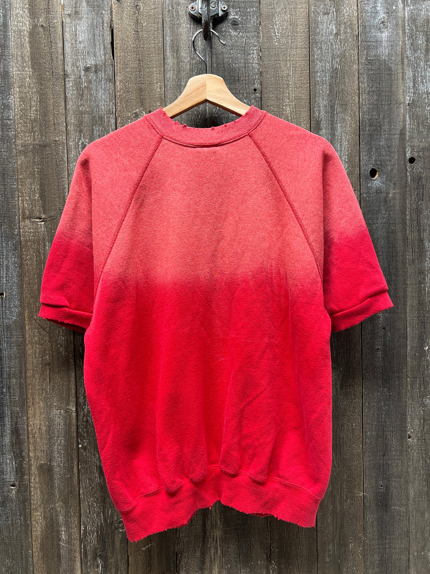 VINTAGE RED VINTAGE SHORTY SWEATS WITH CUSTOM HAND EMBROIDERY-M/L