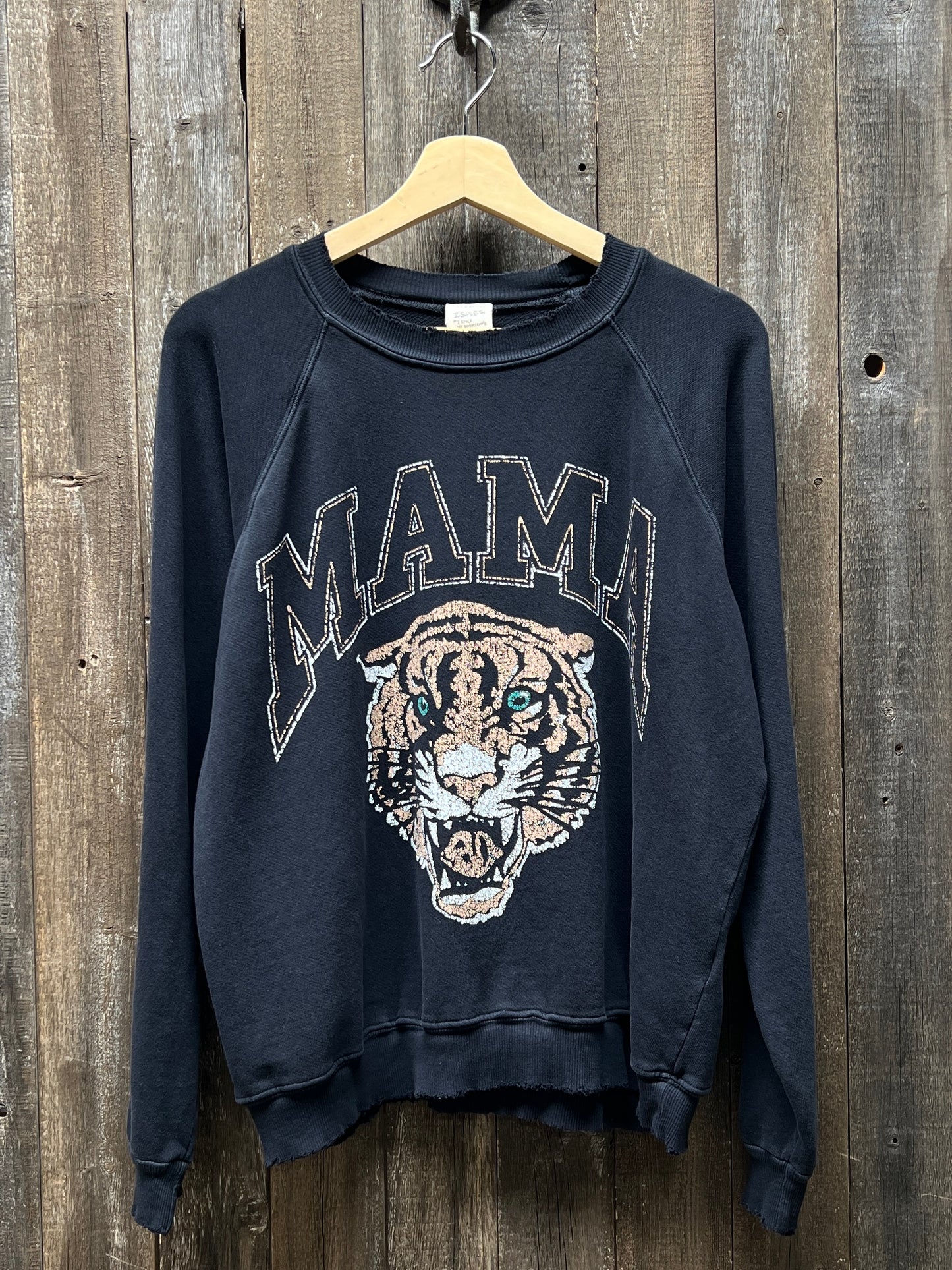 Tiger MAMA Graphic Sweatshirt ( Washed Black)