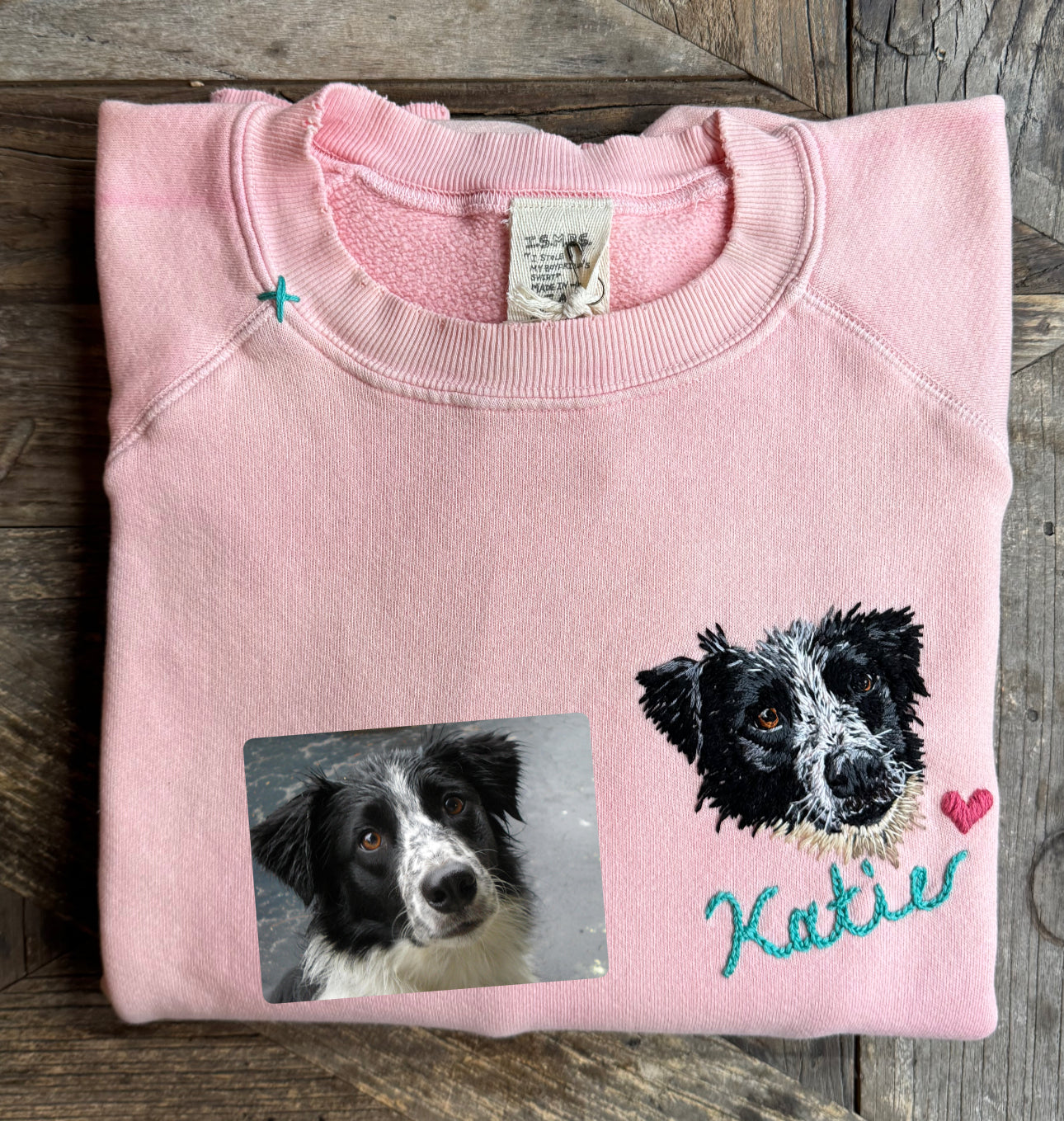 Translate Your Pet Photo into Colorful Embroidery Sweatshirt (Upload a Photo of Your Pet)
