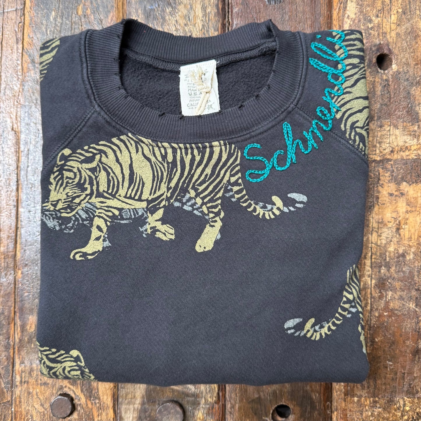 Animal Print Allover Graphic Sweatshirt -Customize Your Embroidery Wording (2 Colors)