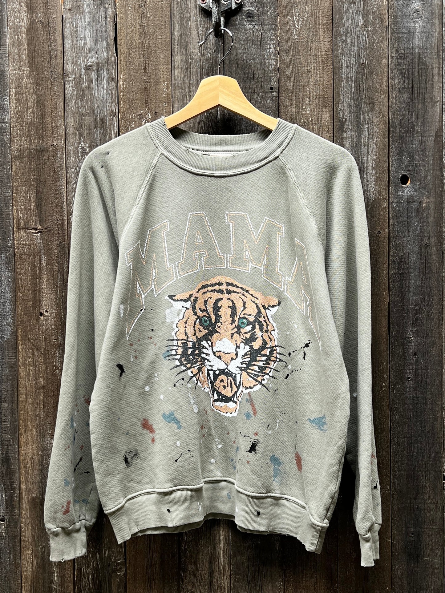 Tiger MAMA Graphic Paint Splash Sweatshirt(3 Colors)