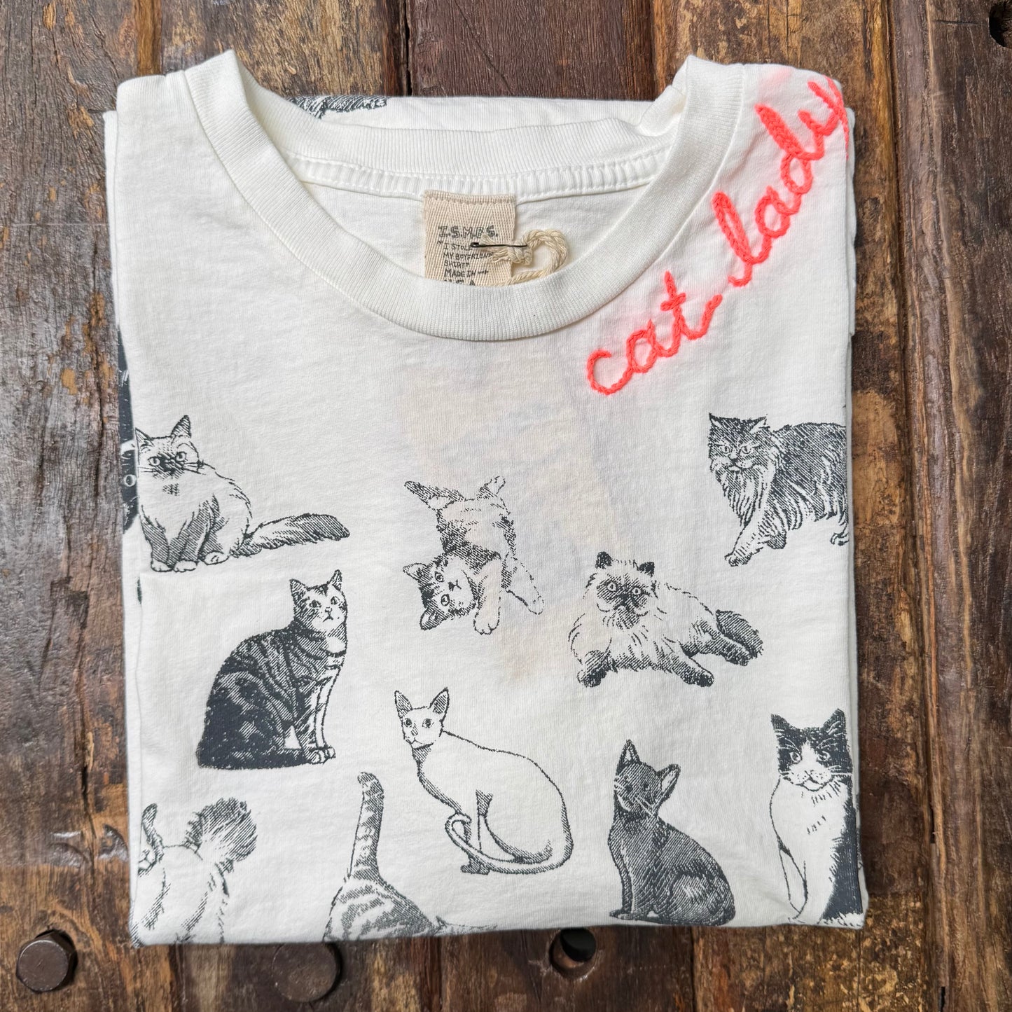 Best Friend Cats or Dogs Boyfriend Tee WITH CUSTOM HAND EMBROIDERY