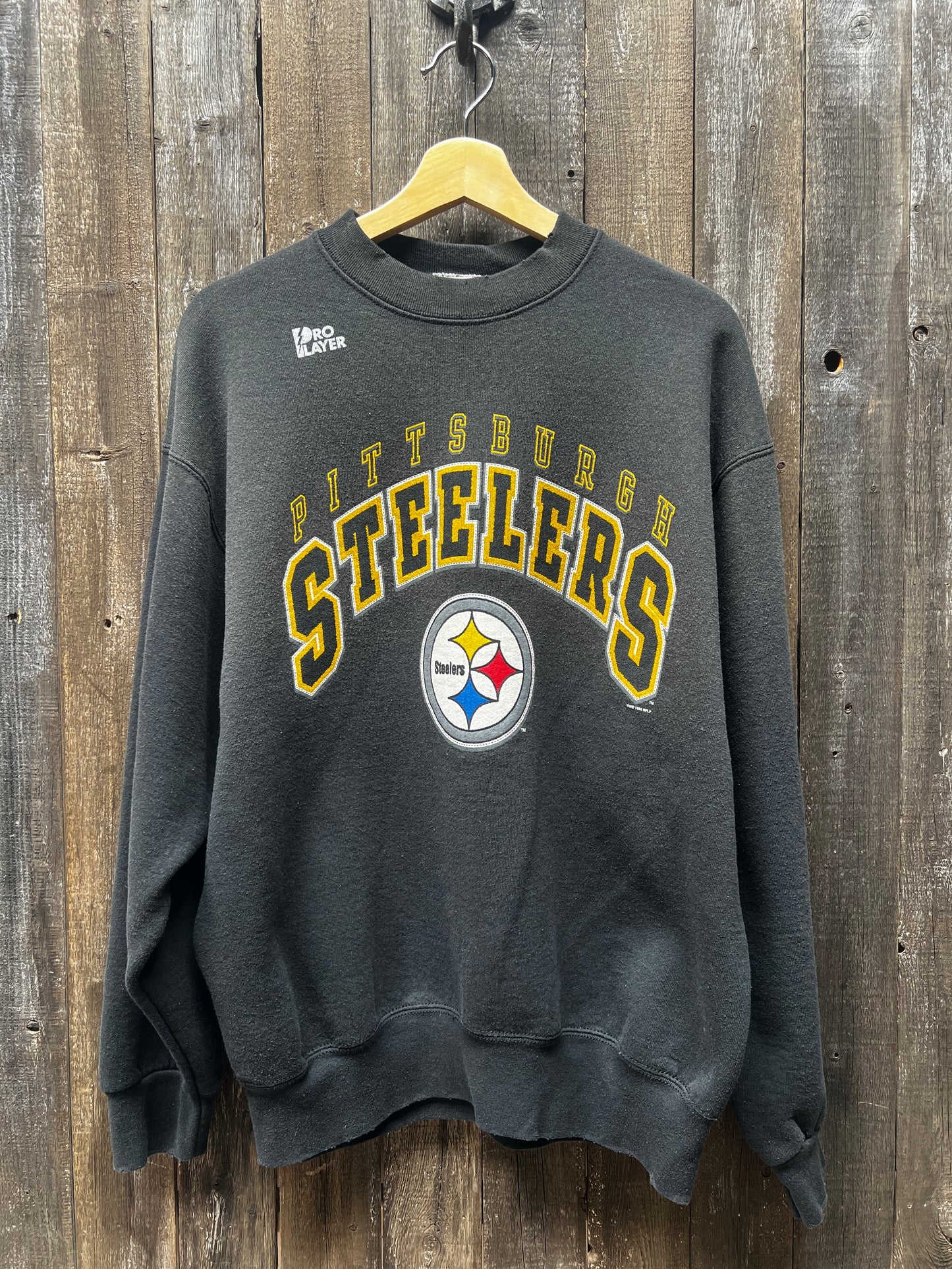 Vintage Pittsburgh Steelers Sweatshirt -L-Customize Your Embroidery Wording