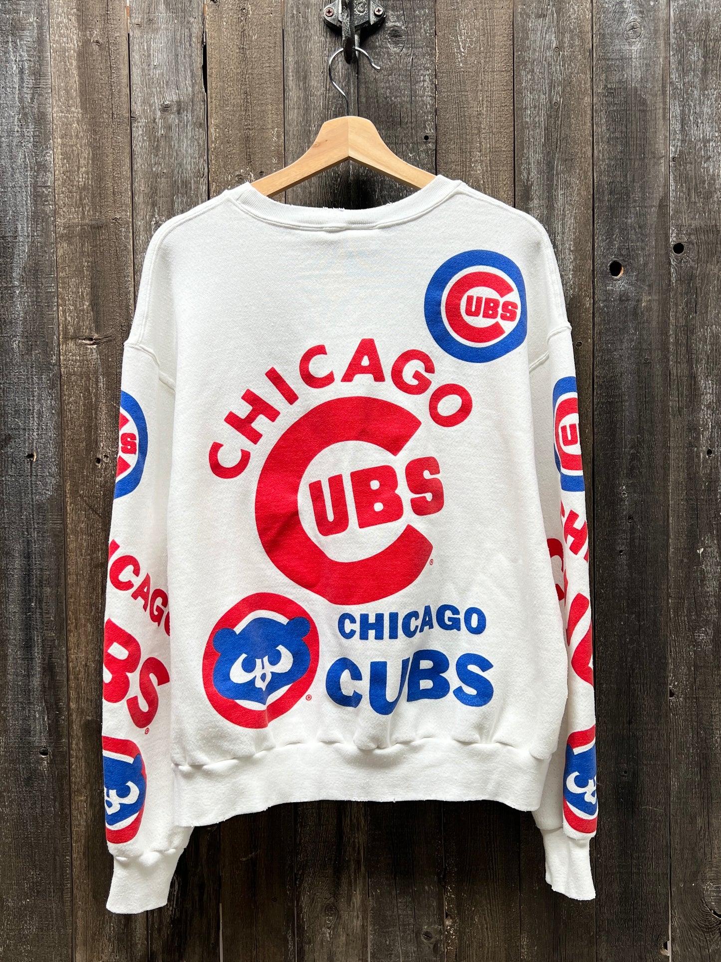 Vintage Cubs Sweatshirt-L-Customize Your Embroidery Wording