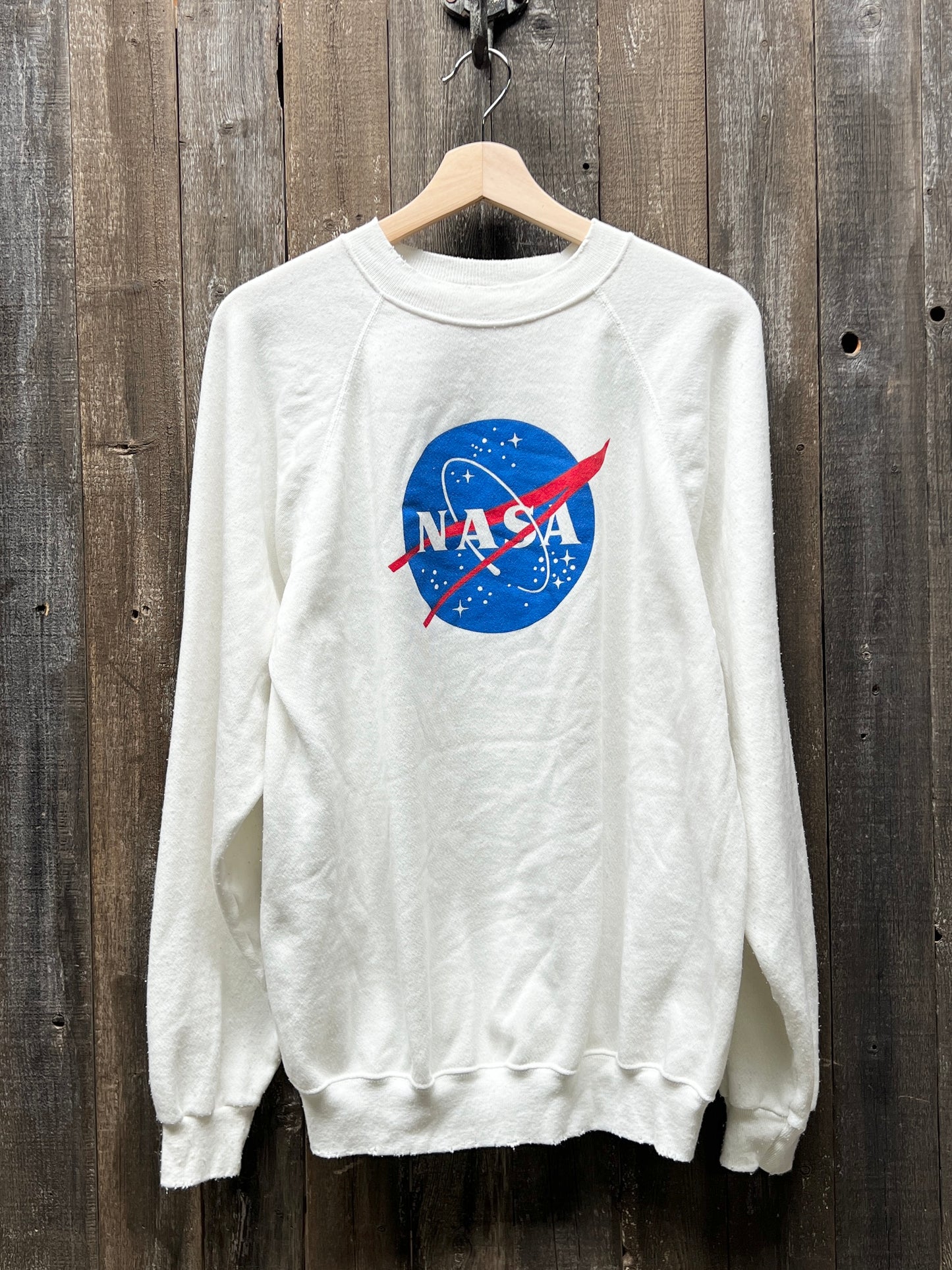 Vintage NASA Sweatshirt -L-Customize Your Embroidery Wording