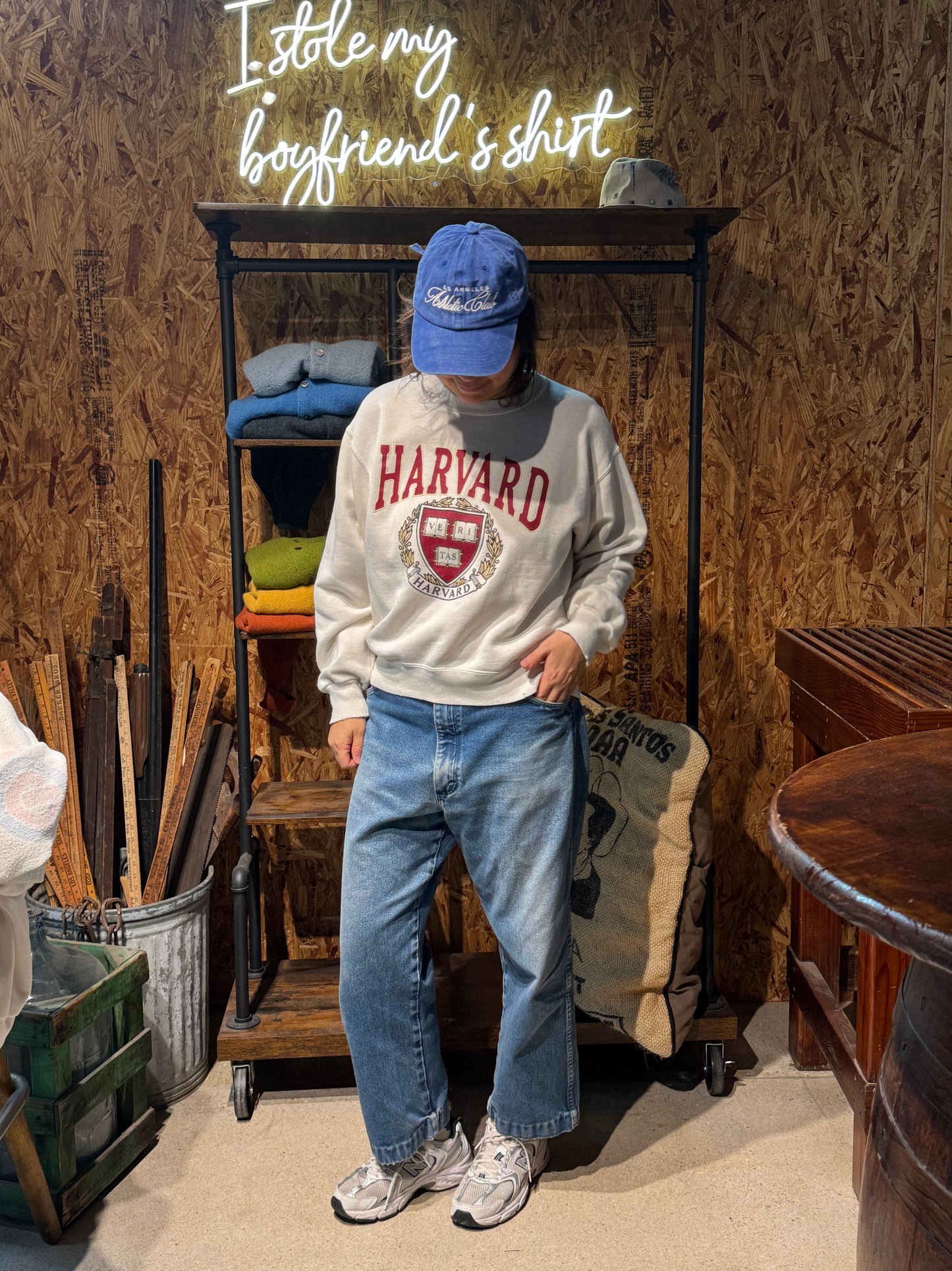 Vintage Harvard Sweatshirt -L-Customize Your Embroidery Wording