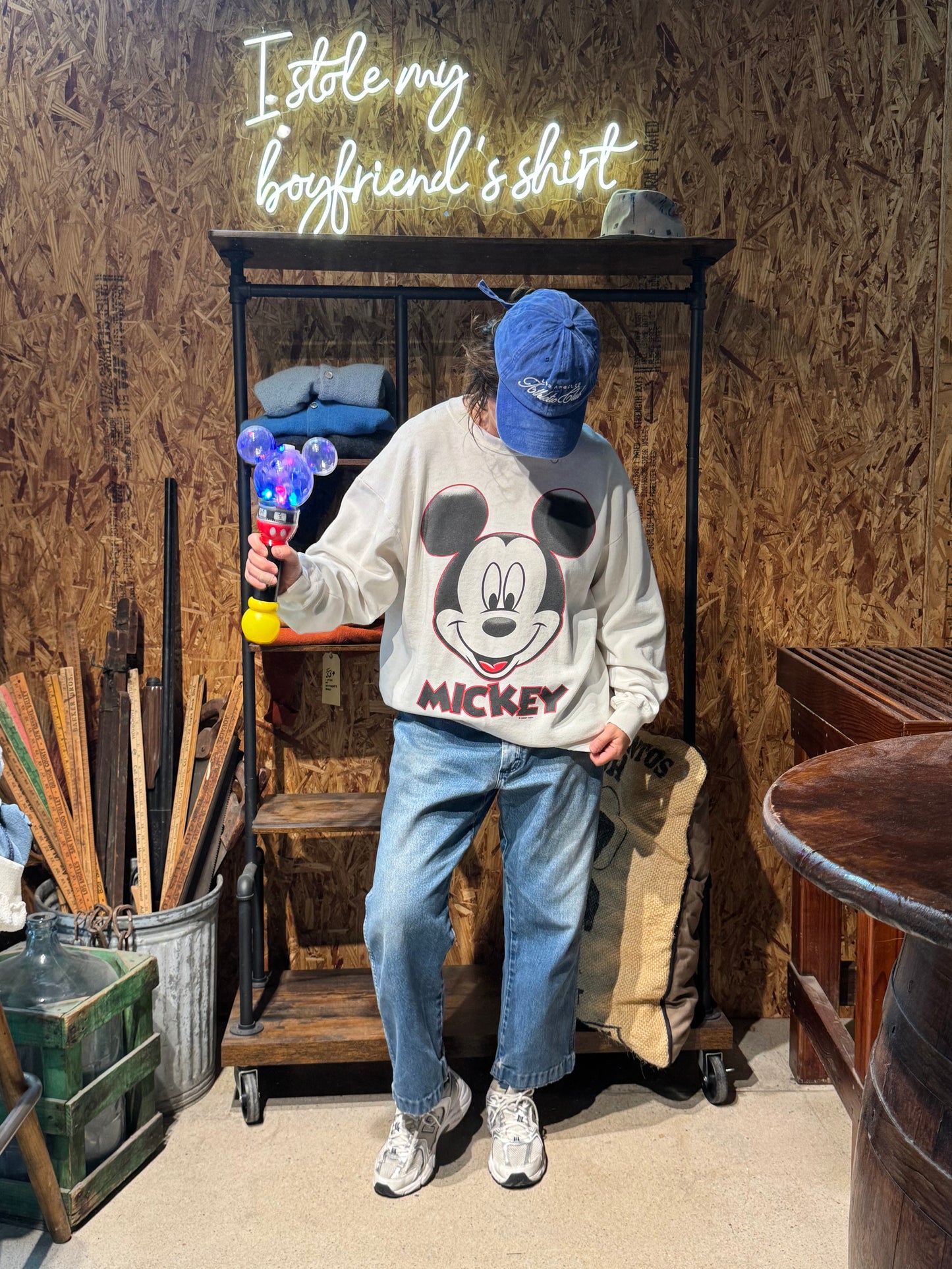 Vintage Mickey Sweatshirt-L/XL- Customize Your Embroidery Wording