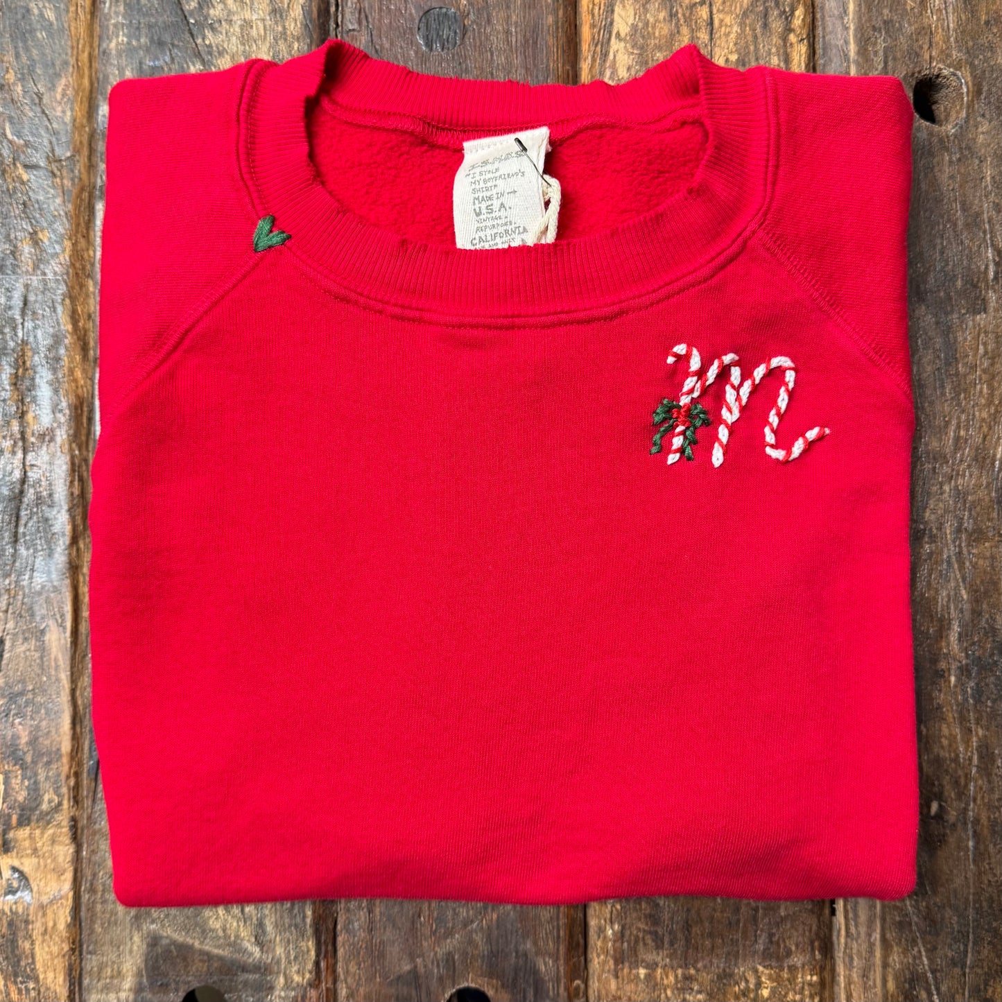 Candy Cane Monogram(Choose Your Alphabet) Sweatshirt