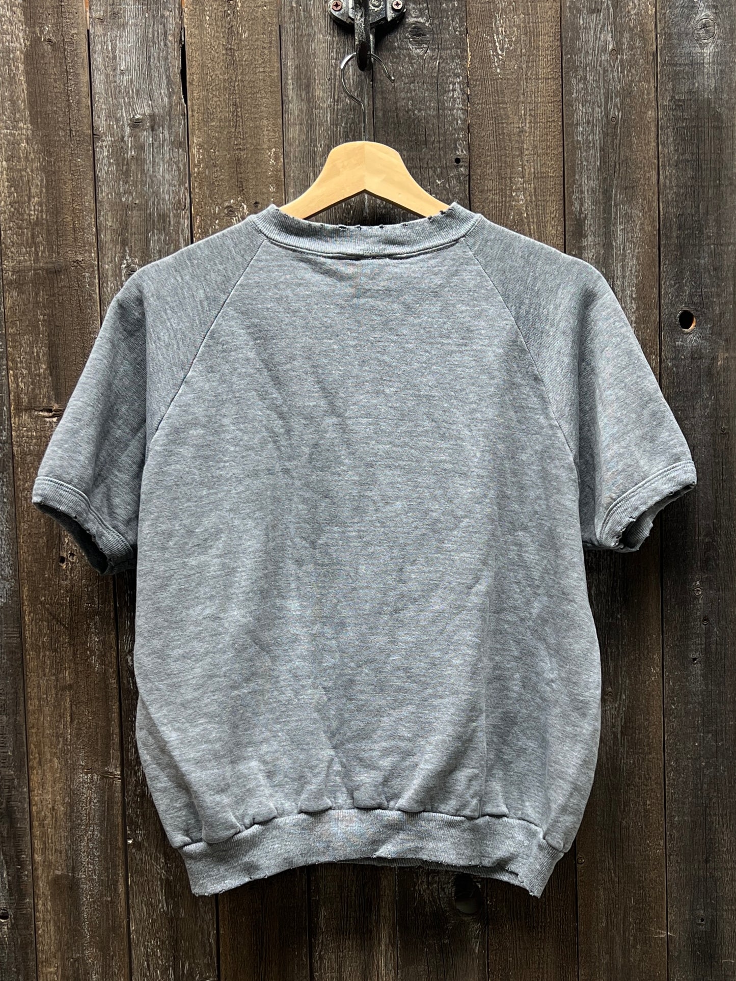 GREY VINTAGE SHORTY SWEATS WITH CUSTOM HAND EMBROIDERY-S/M