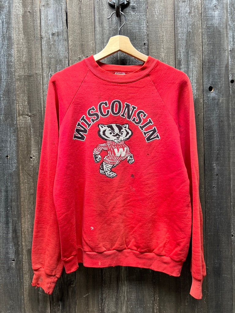 Vintage Wisconsin Sweatshirt -S-Customize Your Embroidery Wording