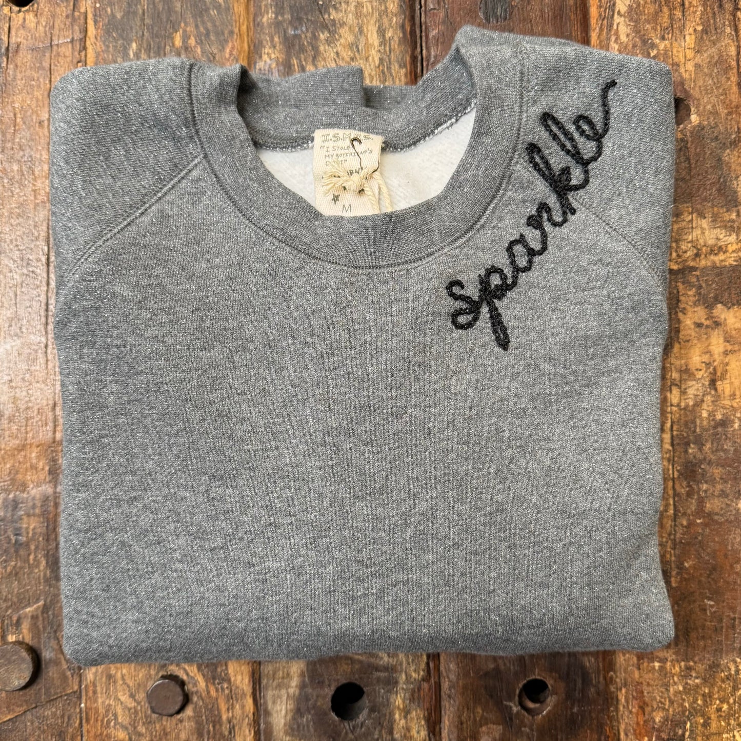 SHINE BRIGHT SWEATSHIRT WITH PERSONALIZED HAND EMBROIDERY (2 COLORS)