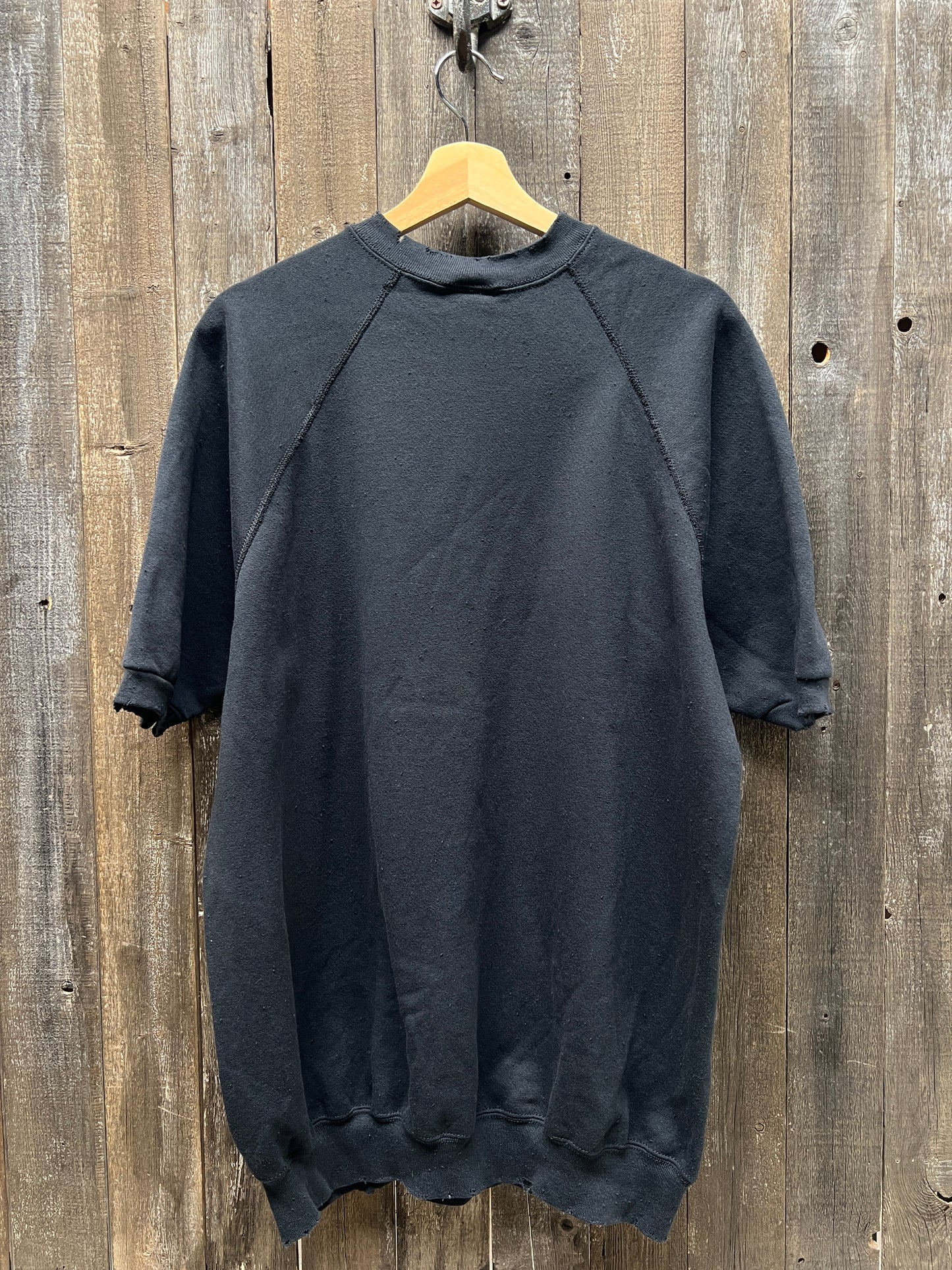 BLACK VINTAGE SHORTY SWEATS WITH CUSTOM HAND EMBROIDERY-L/XL