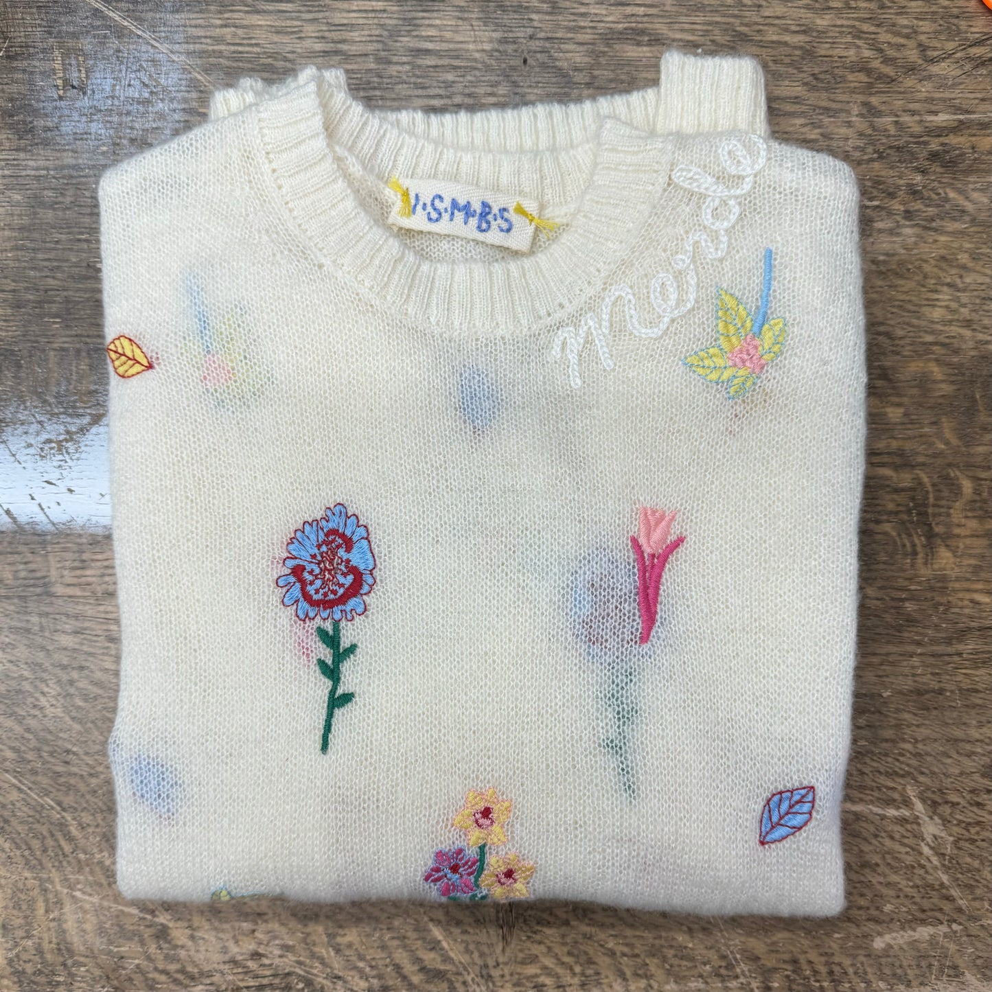 AllOVER FLOWER SWEATER WITH -Off White-XS/S-Customize Your Embroidery Wording