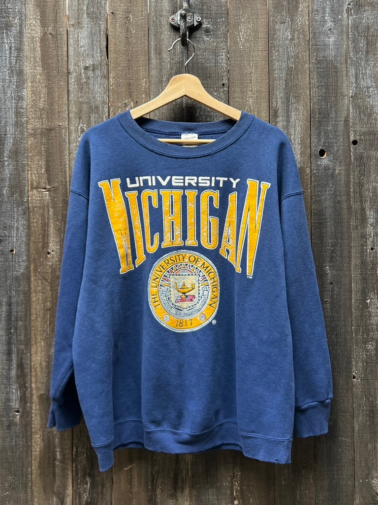 Vintage Michigan Univ. Sweatshirt -XL-Customize Your Embroidery Wording