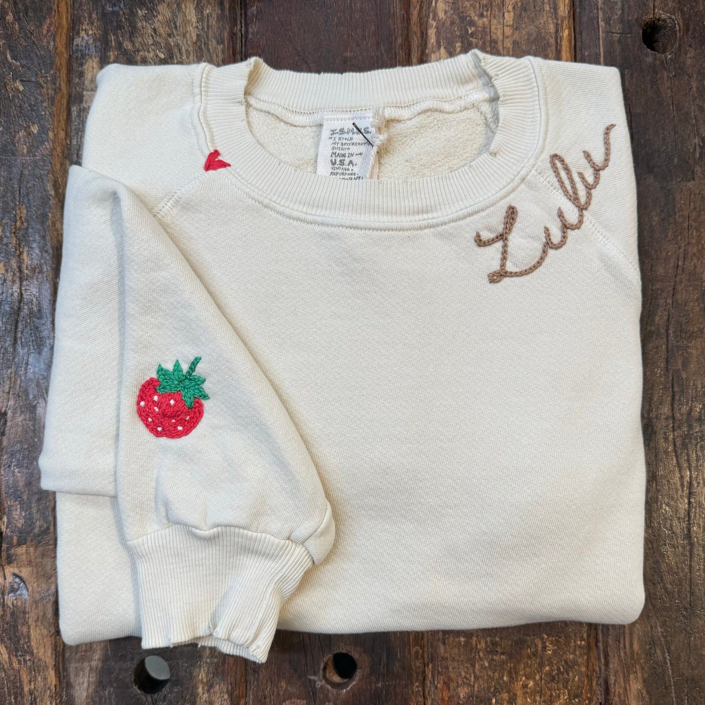 Fruity Symbol Sweatshirt with Personalized Hand Embroidery (16 Colors)