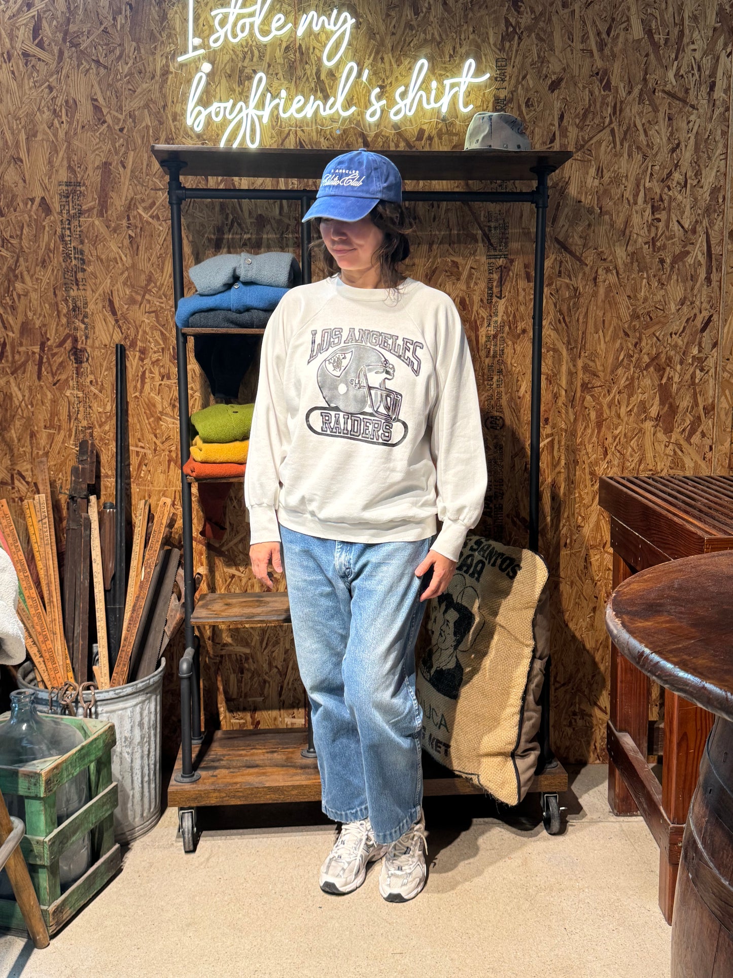 Vintage Raiders Sweatshirt -L-Customize Your Embroidery Wording