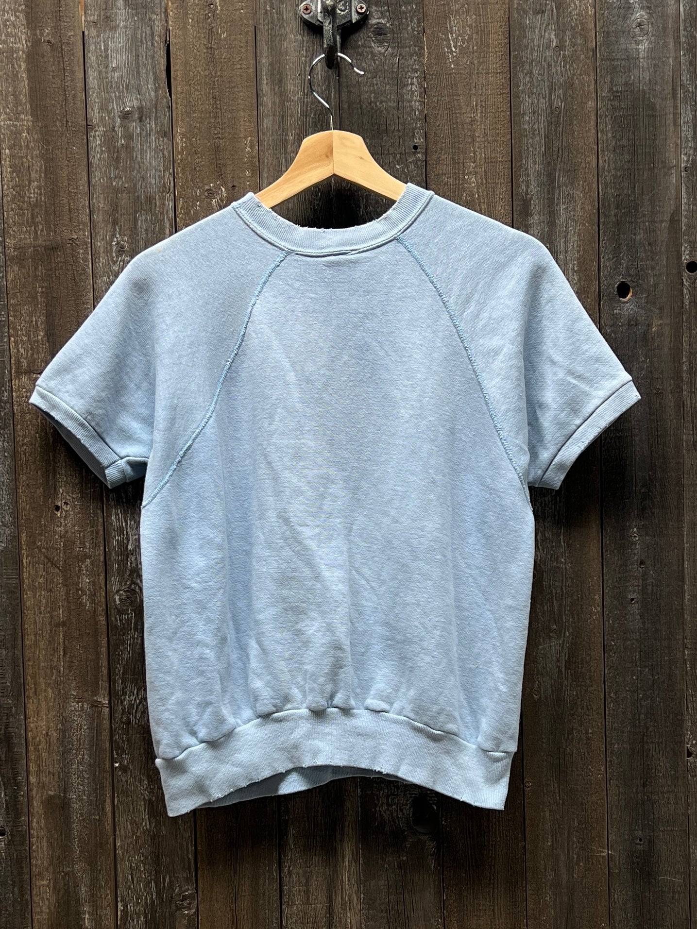 LIGHT BLUE VINTAGE SHORTY SWEATS WITH CUSTOM HAND EMBROIDERY-S