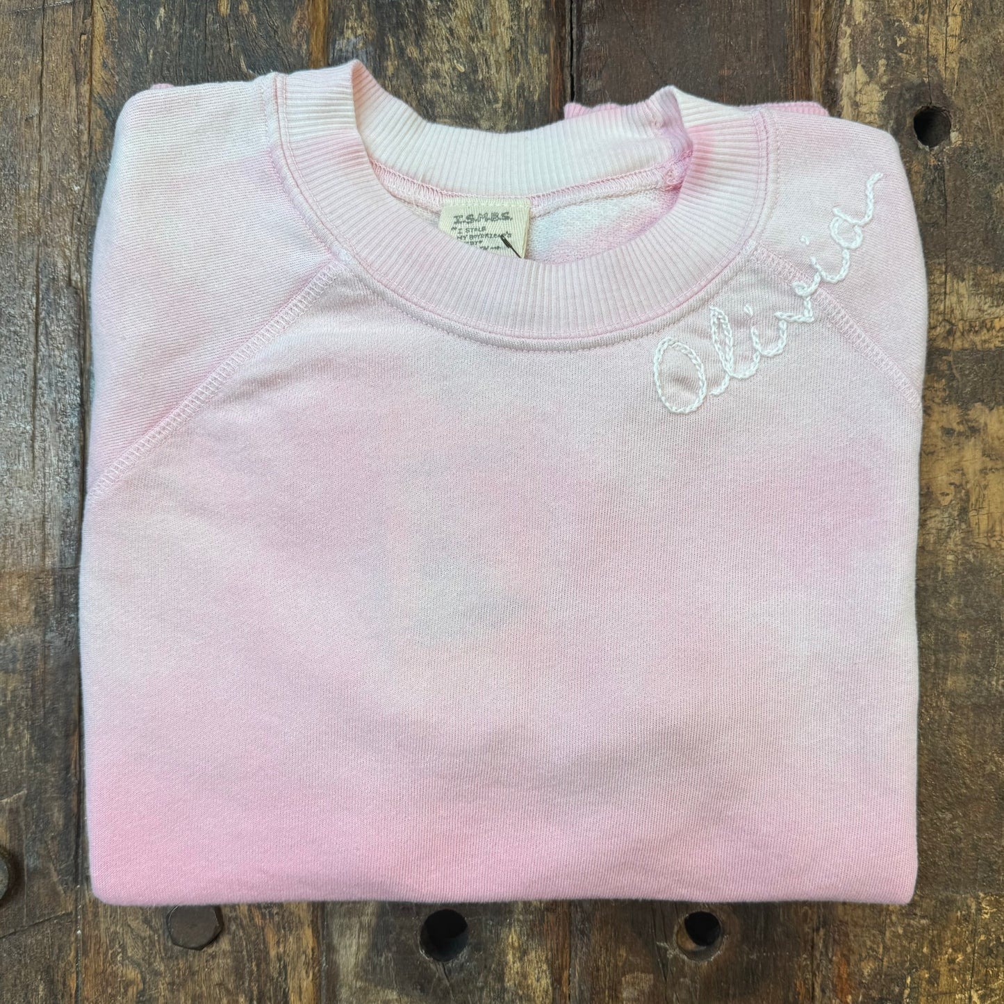 PASTEL SHORTY SWEATS WITH PERSONALIZED HAND EMBROIDERY(4 Colors)