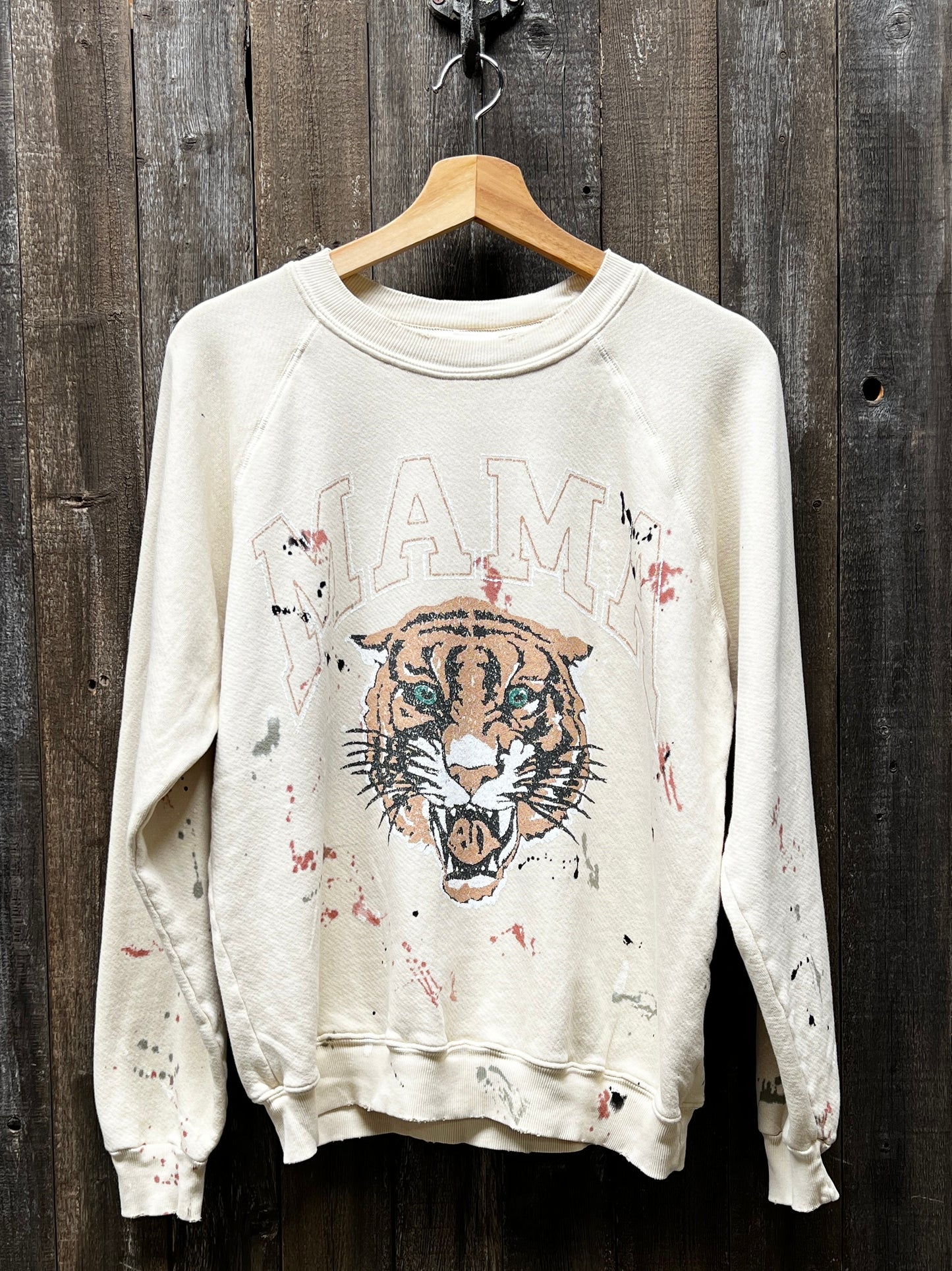 Tiger MAMA Graphic Paint Splash Sweatshirt(3 Colors)