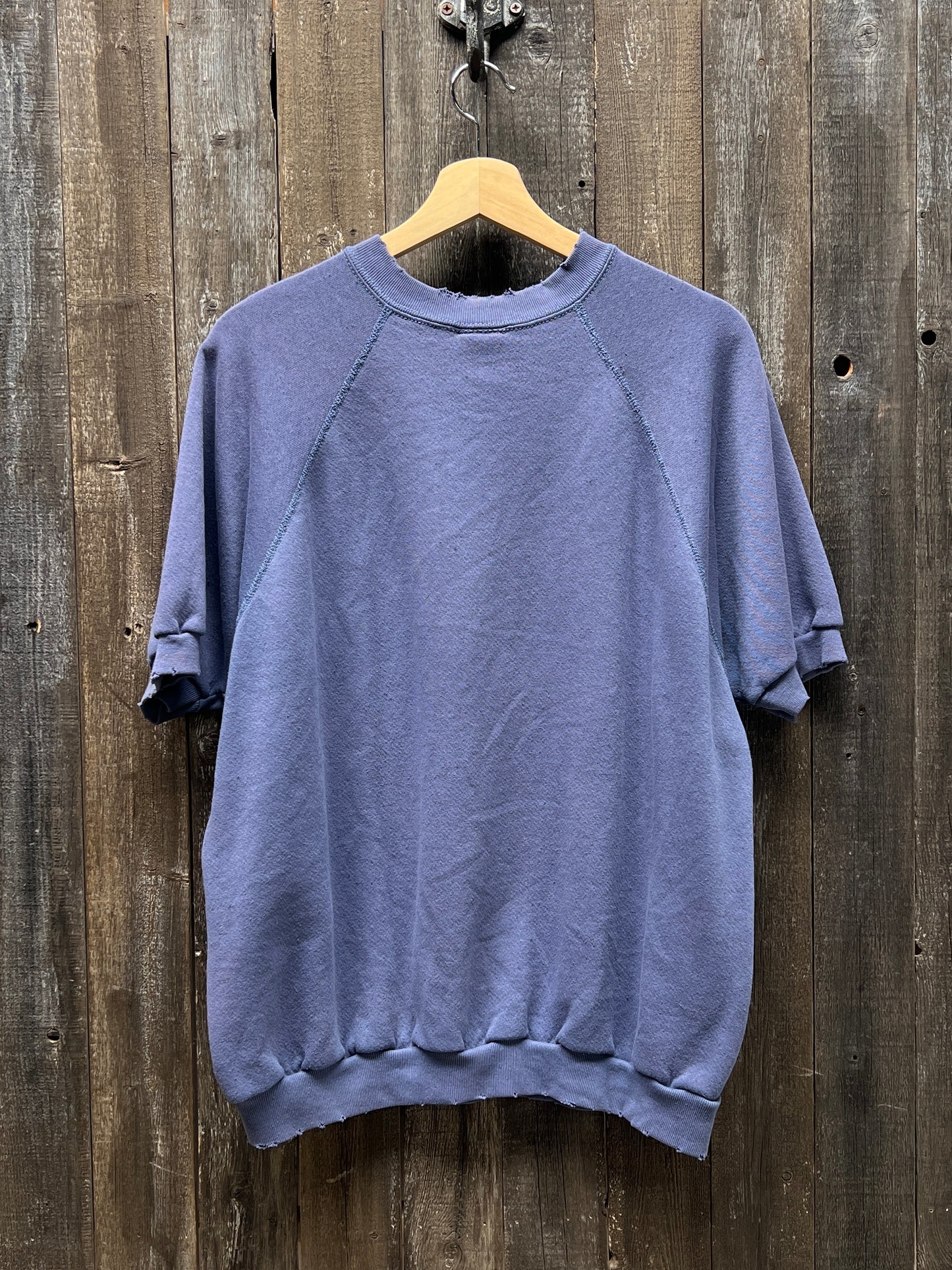 BLUE GREY VINTAGE SHORTY SWEATS WITH CUSTOM HAND EMBROIDERY-XL