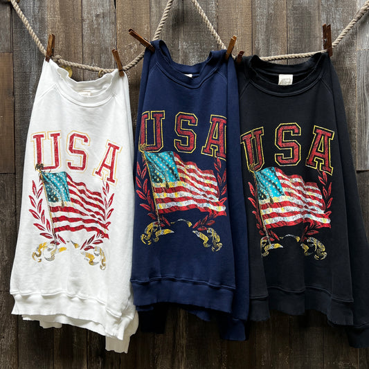 USA Flag Graphic Sweatshirt ( 3 Colors)
