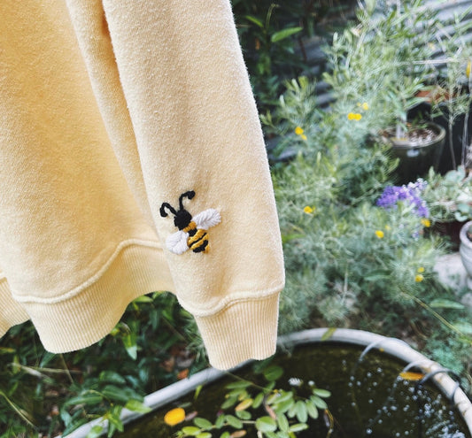 Bee Happy Sweatshirt- Pastel Yellow