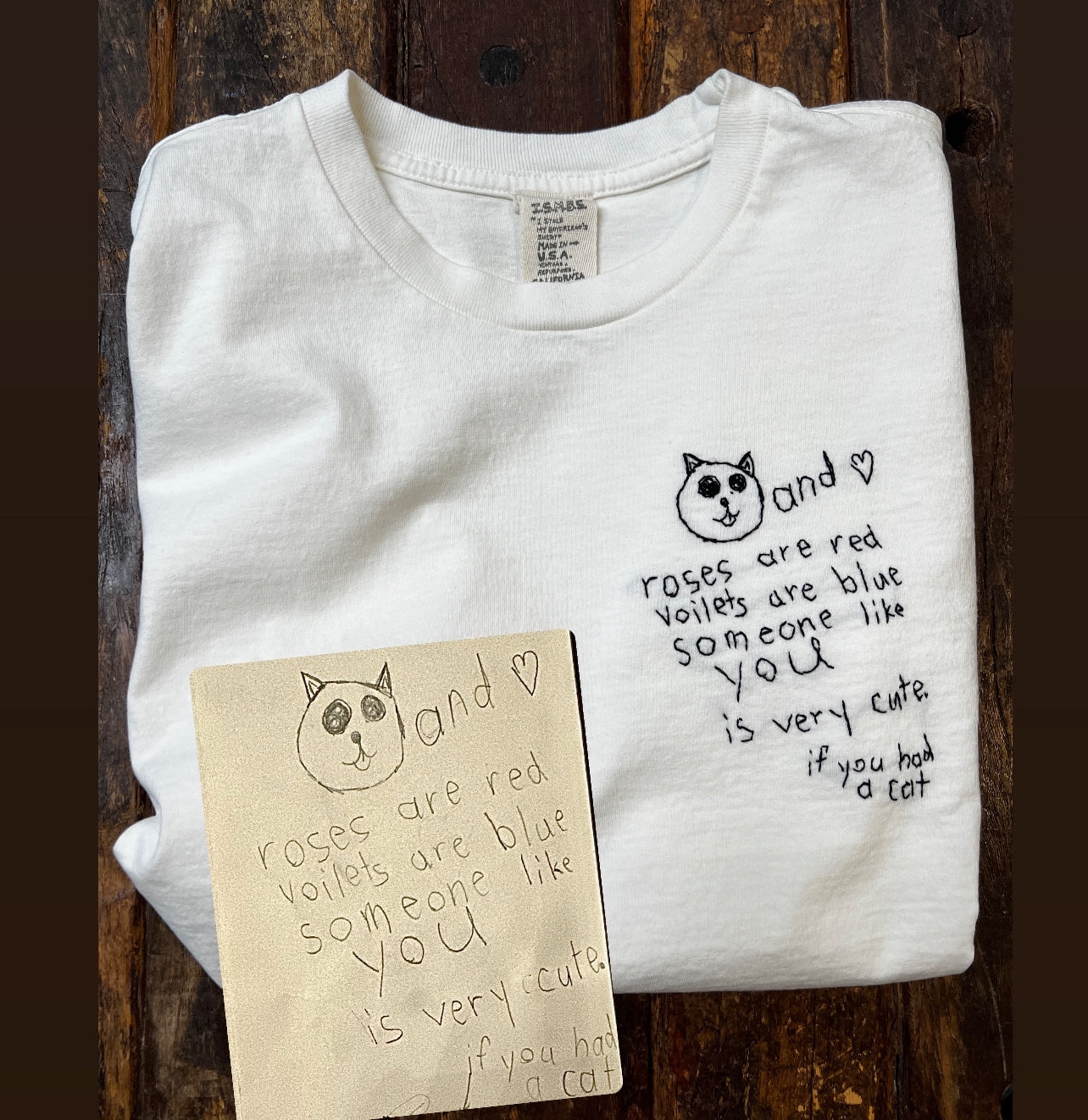 Translate Your Design into Embroidery Unisex Tshirt (Postcard Size 4X6)
