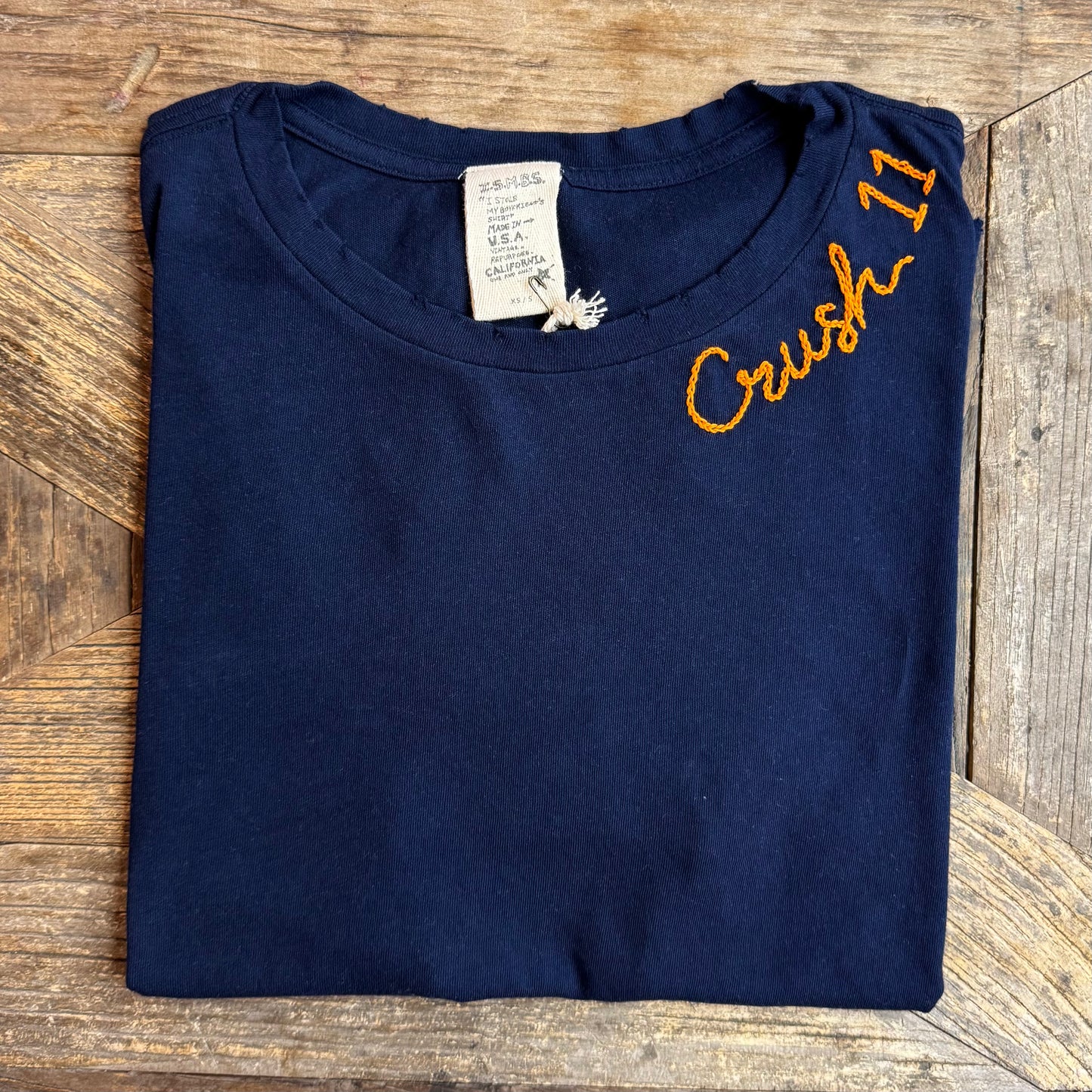 GRUNGE S/S TEE WITH CUSTOM HAND EMBROIDERY(2 Colors)