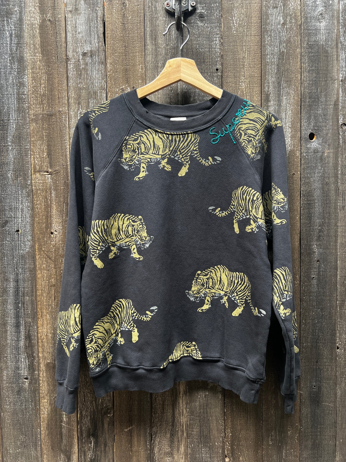 Animal Print Allover Graphic Sweatshirt -Customize Your Embroidery Wording (2 Colors)