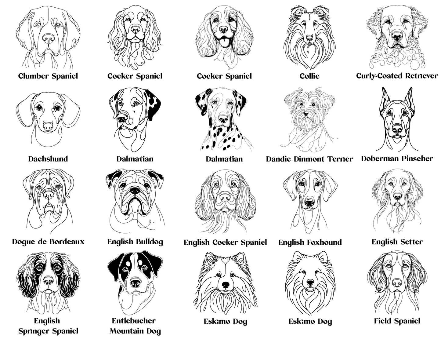 Translate Your Dog Breed into Line Drawing Embroidery Sweatshirt (11 Colors)