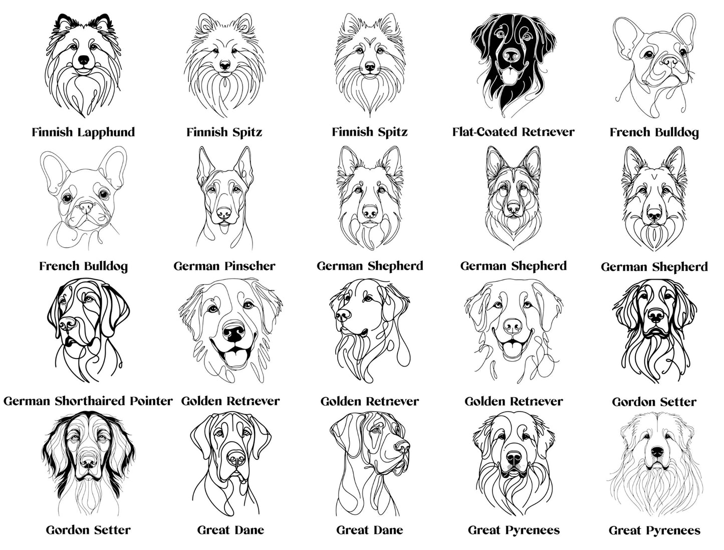 Translate Your Dog Breed into Line Drawing Embroidery Sweatshirt (11 Colors)