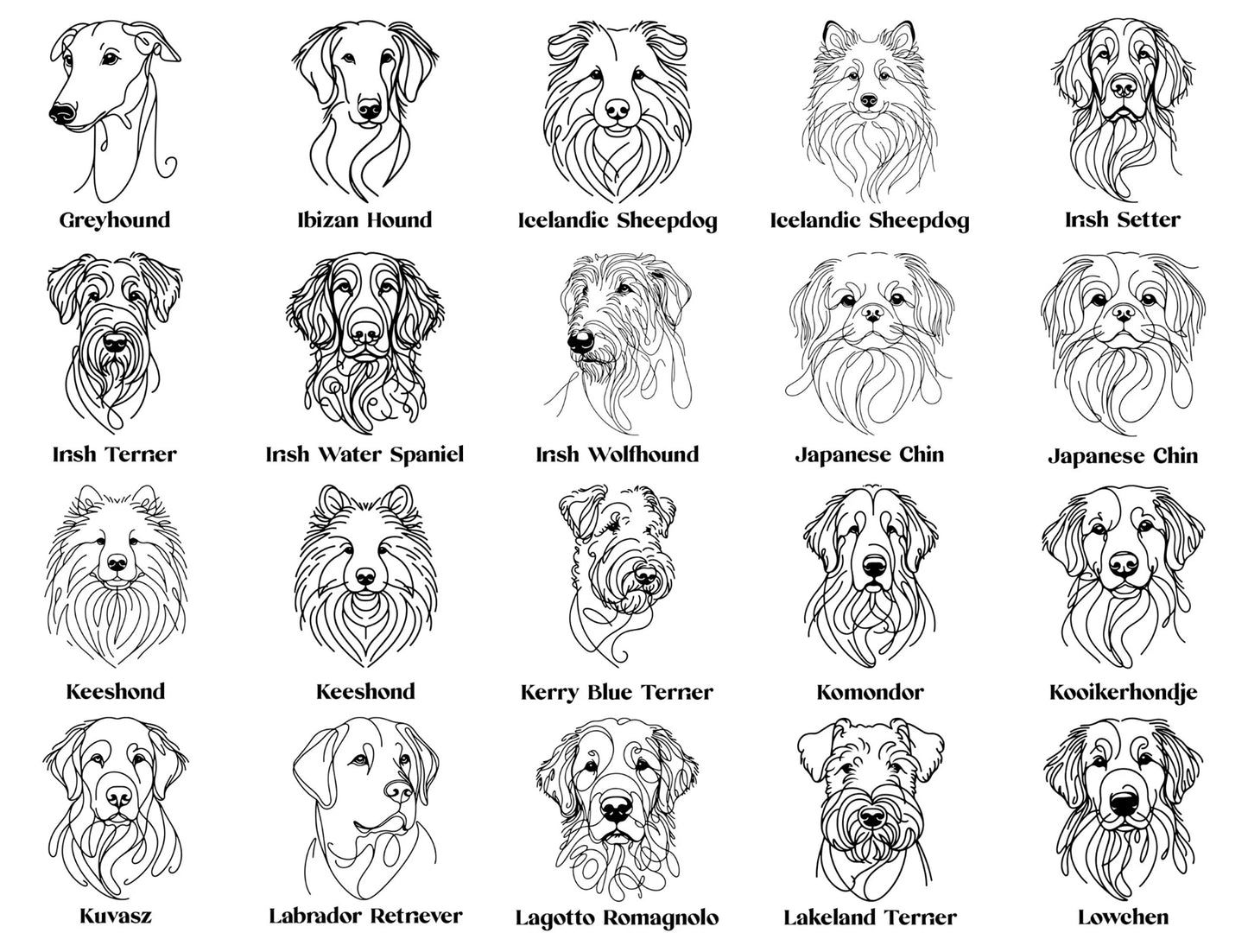 Translate Your Dog Breed into Line Drawing Embroidery Sweatshirt (11 Colors)