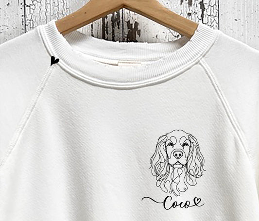 Translate Your Dog Breed into Line Drawing Embroidery Sweatshirt (11 Colors)