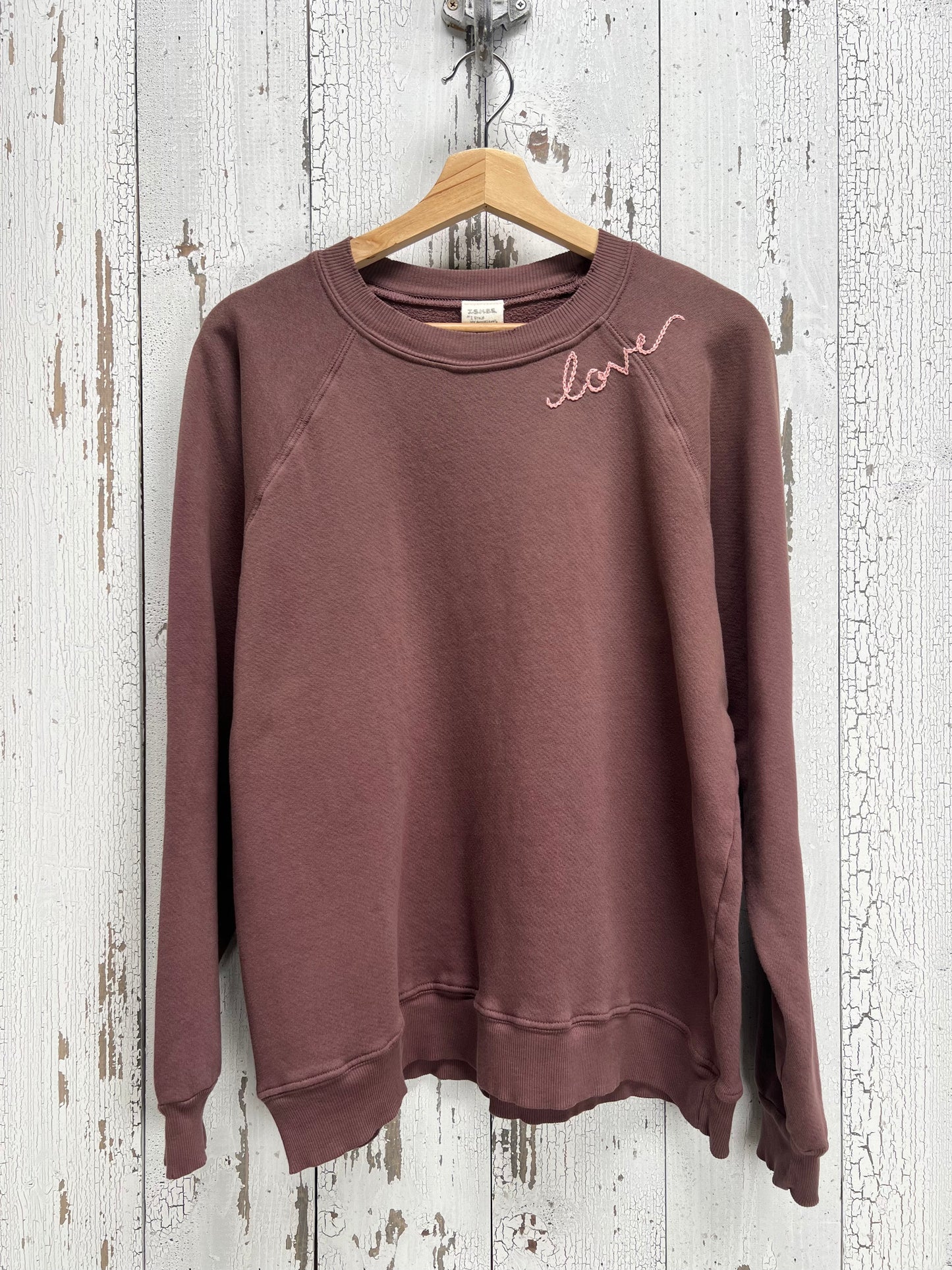 MOCHA SWEATS WITH CUSTOM HAND EMBROIDERY