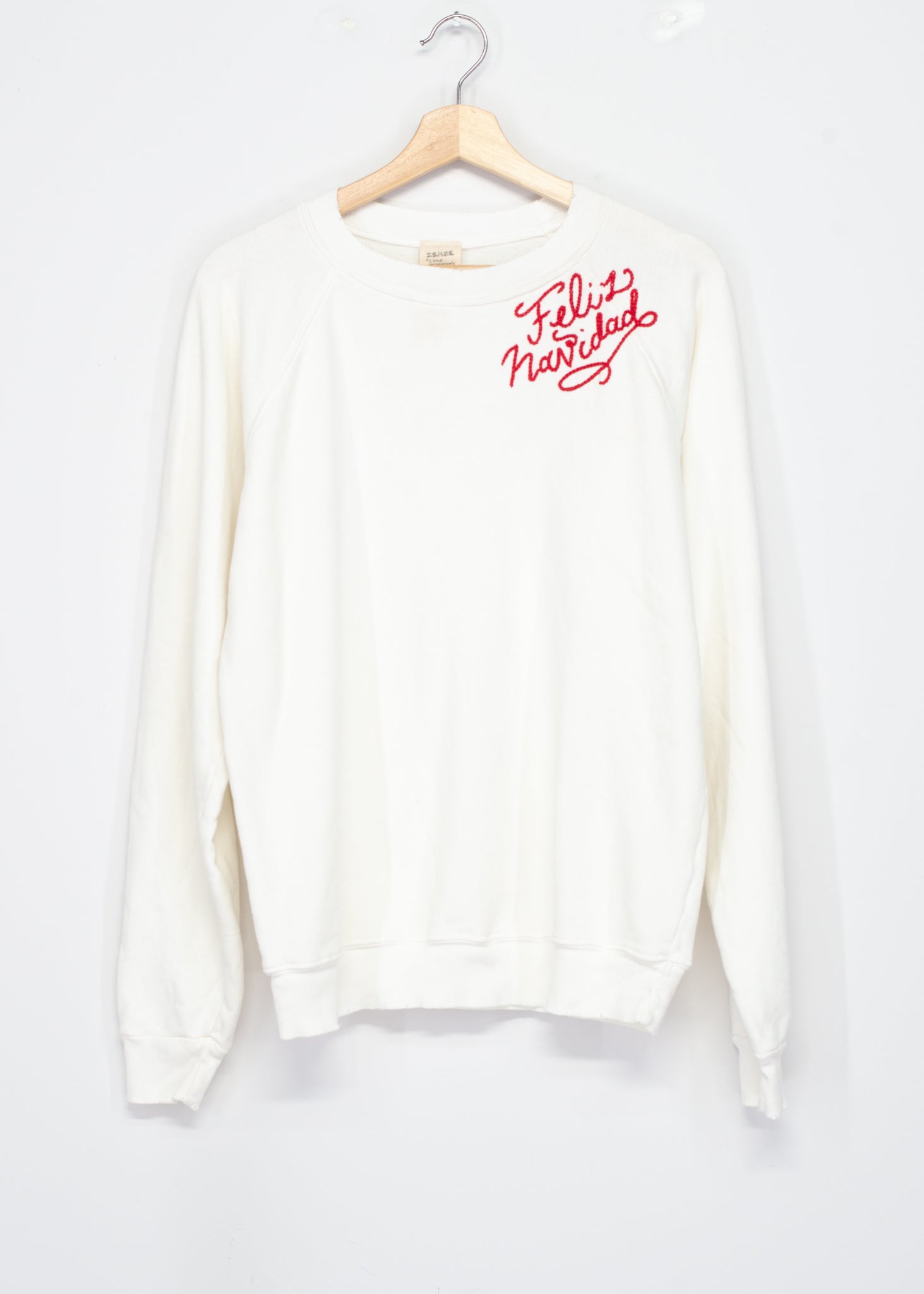 White sweatshirt best sale with red writing