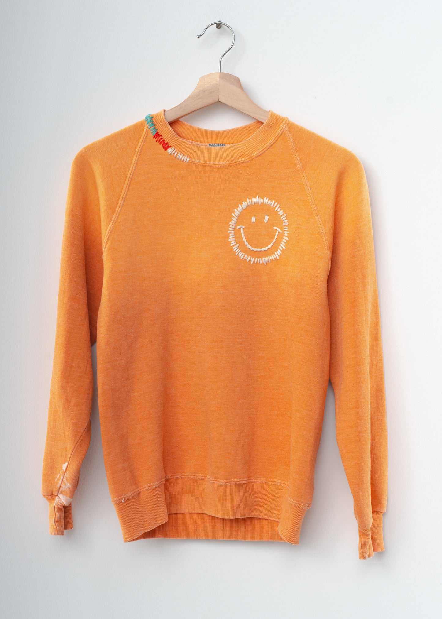 Happy Face Rainbow Sweatshirt - Orange