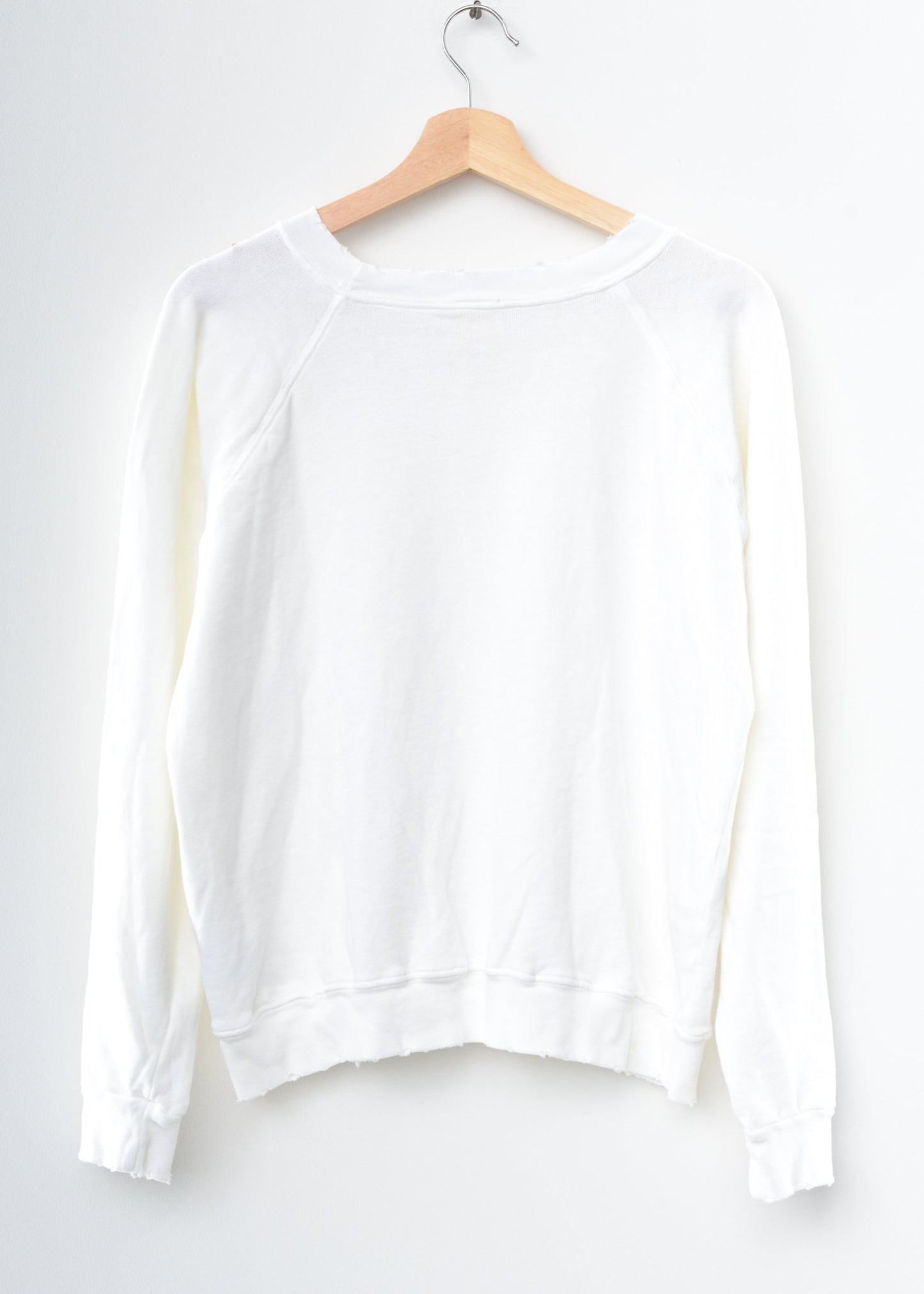 ESSENTIAL WHITE L/S SWEATS WITH CUSTOM HAND EMBROIDERY