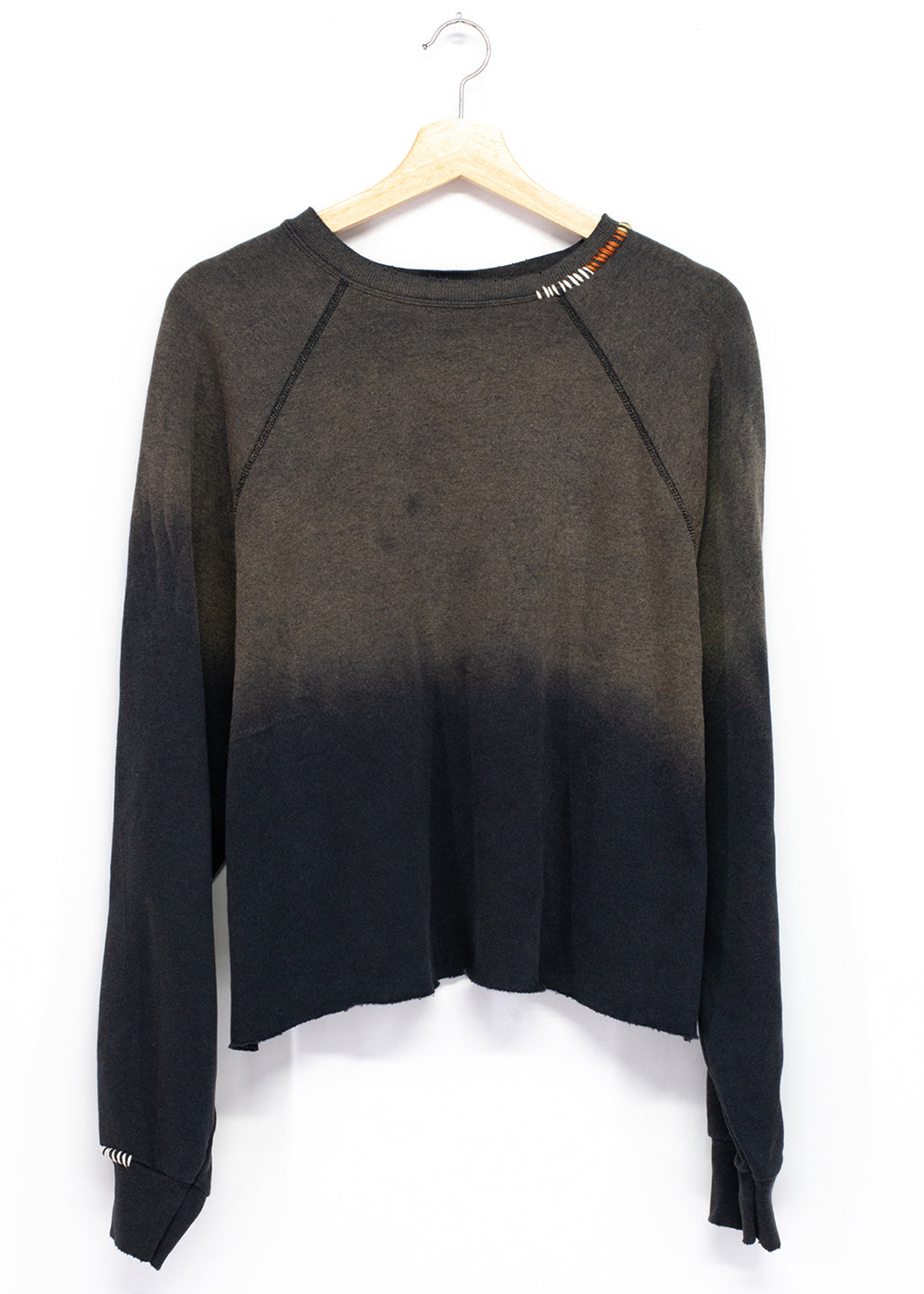 Ombre Stitched Cropped Sweatshirt- One Size (3 Colors)