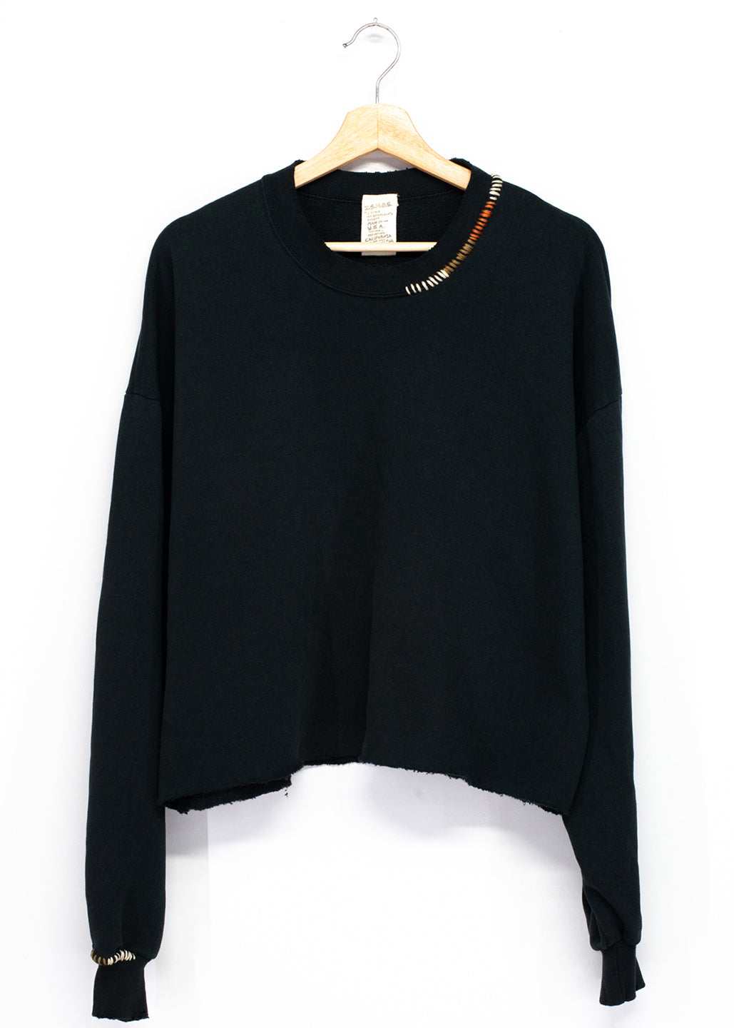 Ombre Stitched Cropped Sweatshirt- One Size (3 Colors)