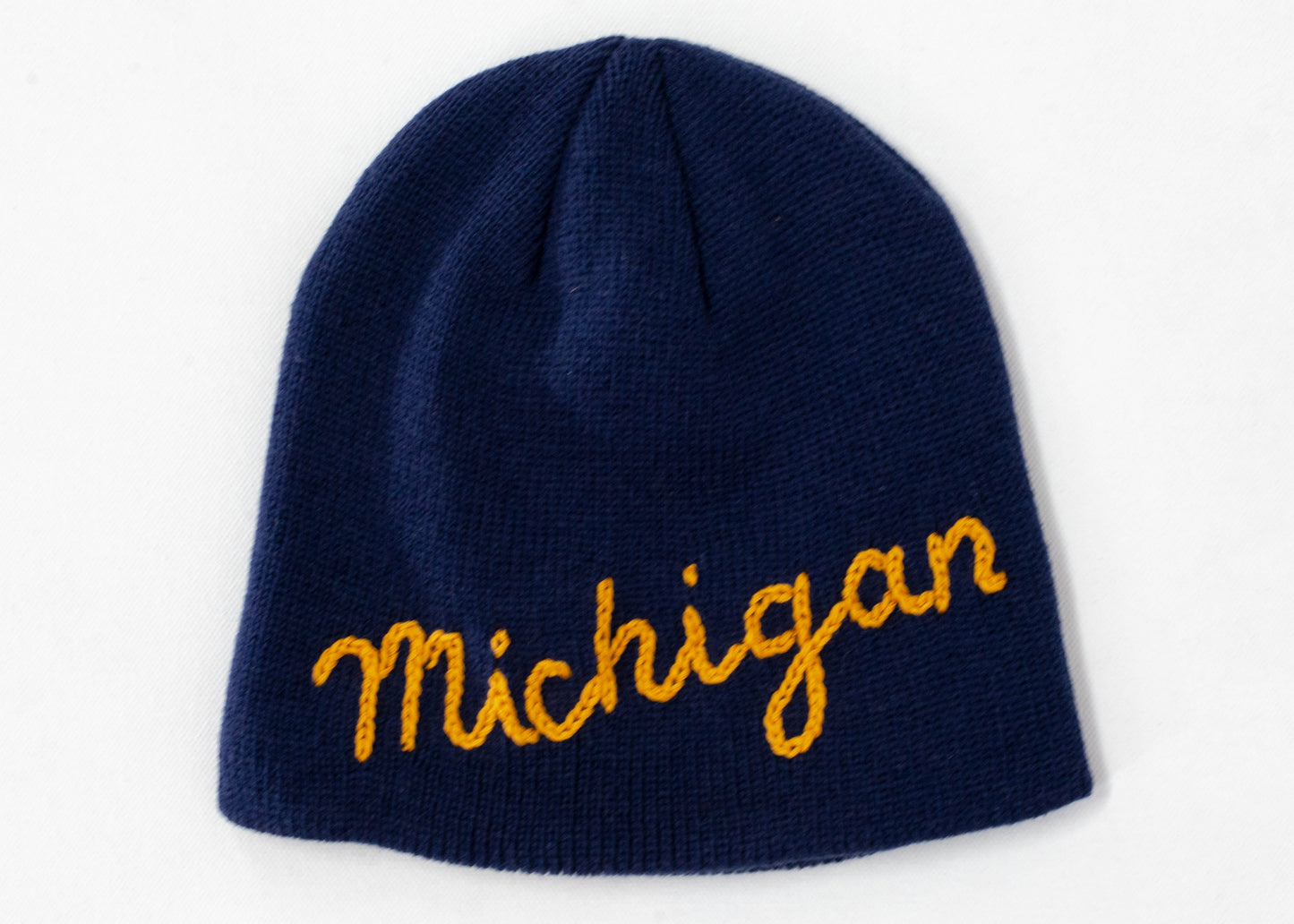 BEANIE WITH CUSTOM HAND EMBROIDERY- NAVY